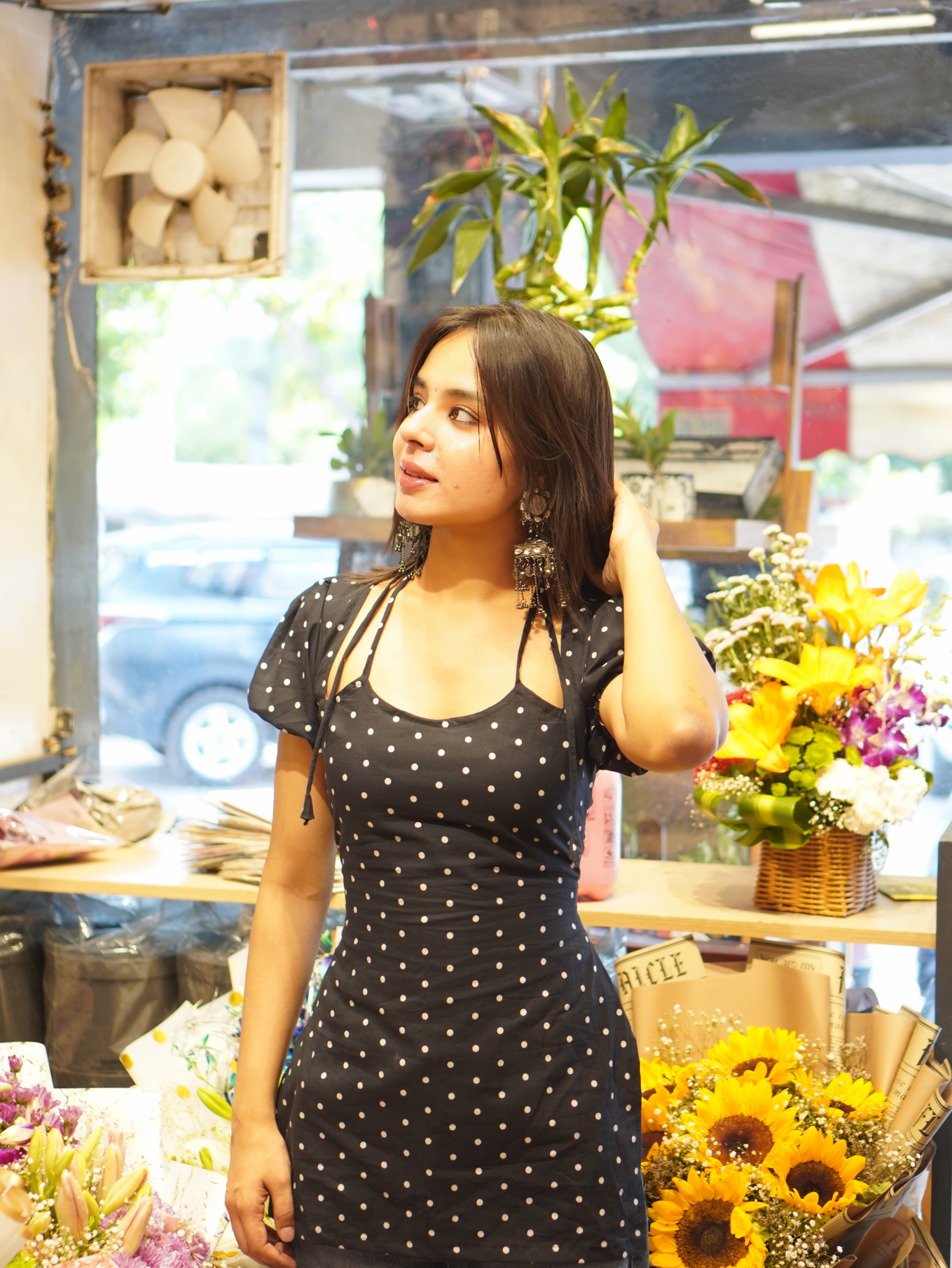 Bindi Polka Dot Corset Back Kurti
