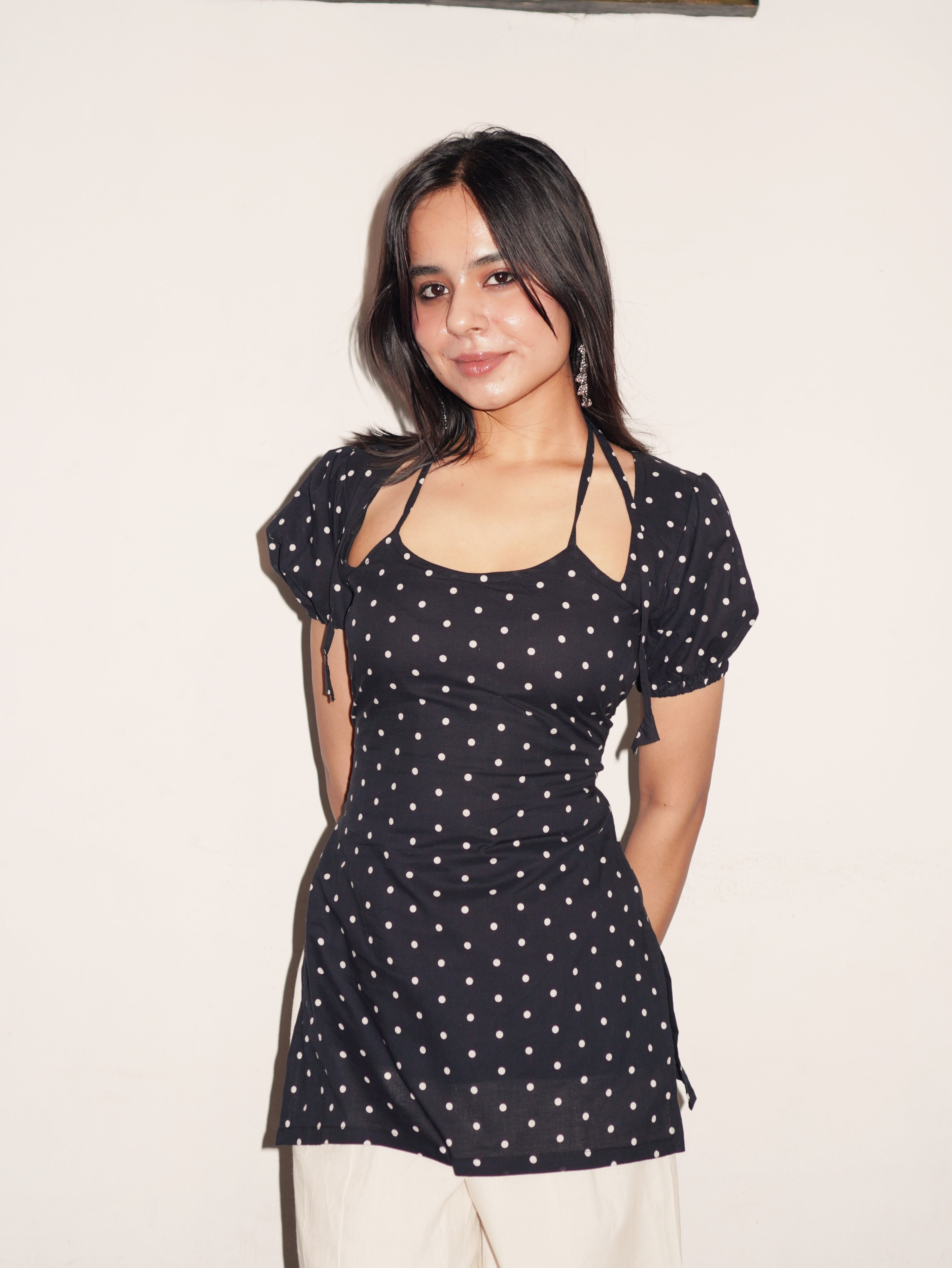 Bindi Polka Dot Corset Back Kurti