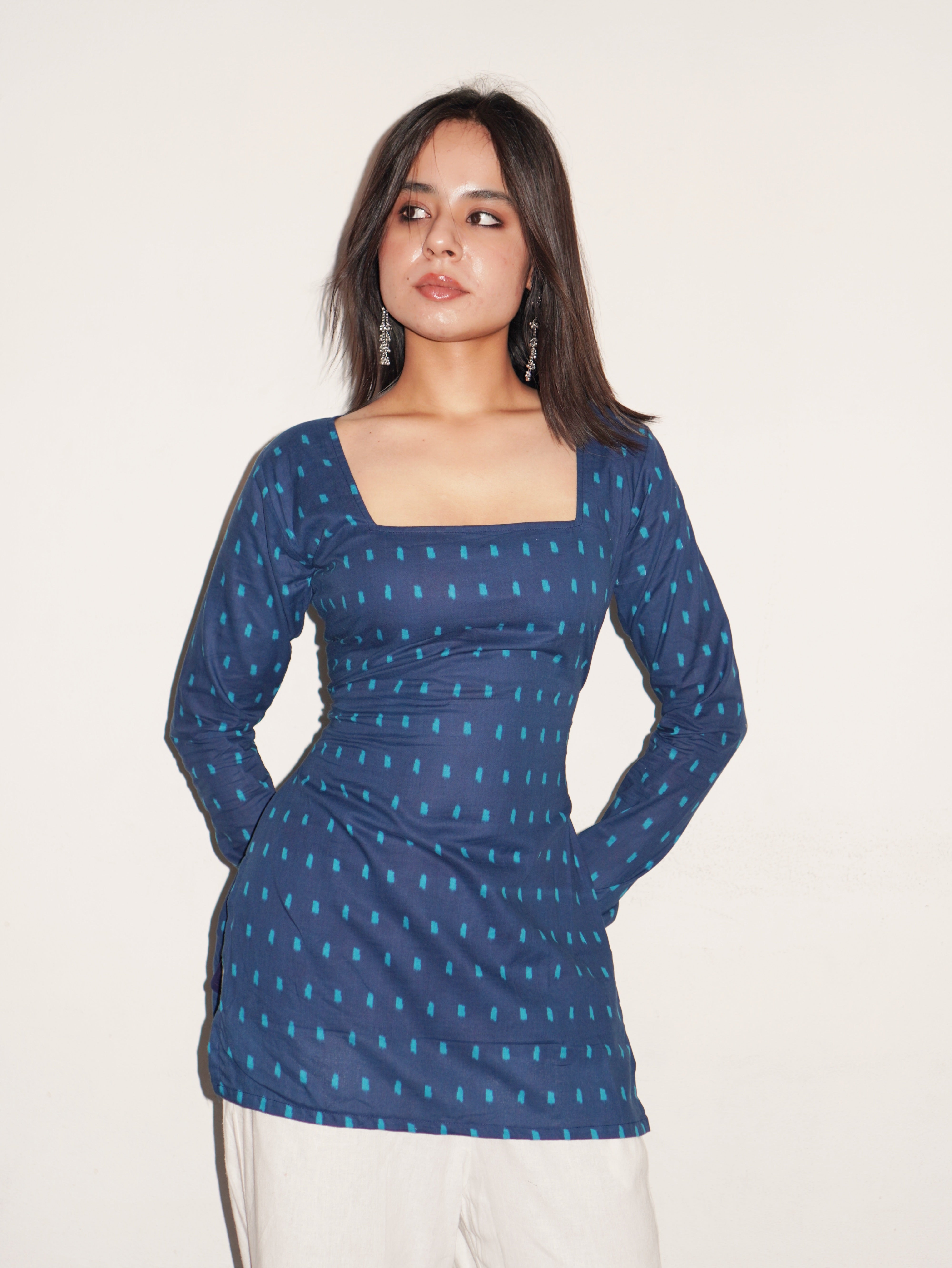 NAISHA FULL SLEEVED CORSET BACK KURTI
