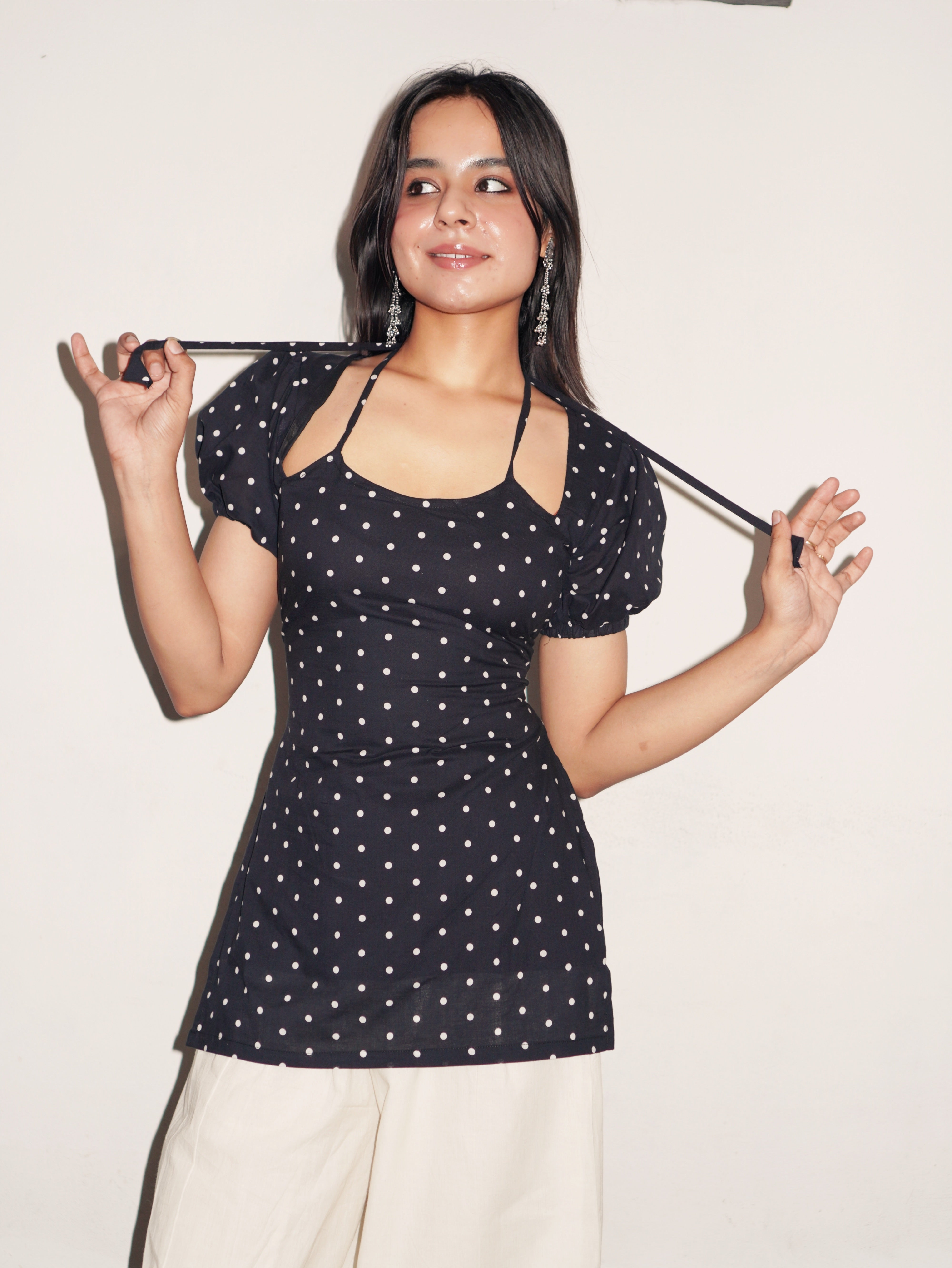 Bindi Polka Dot Corset Back Kurti