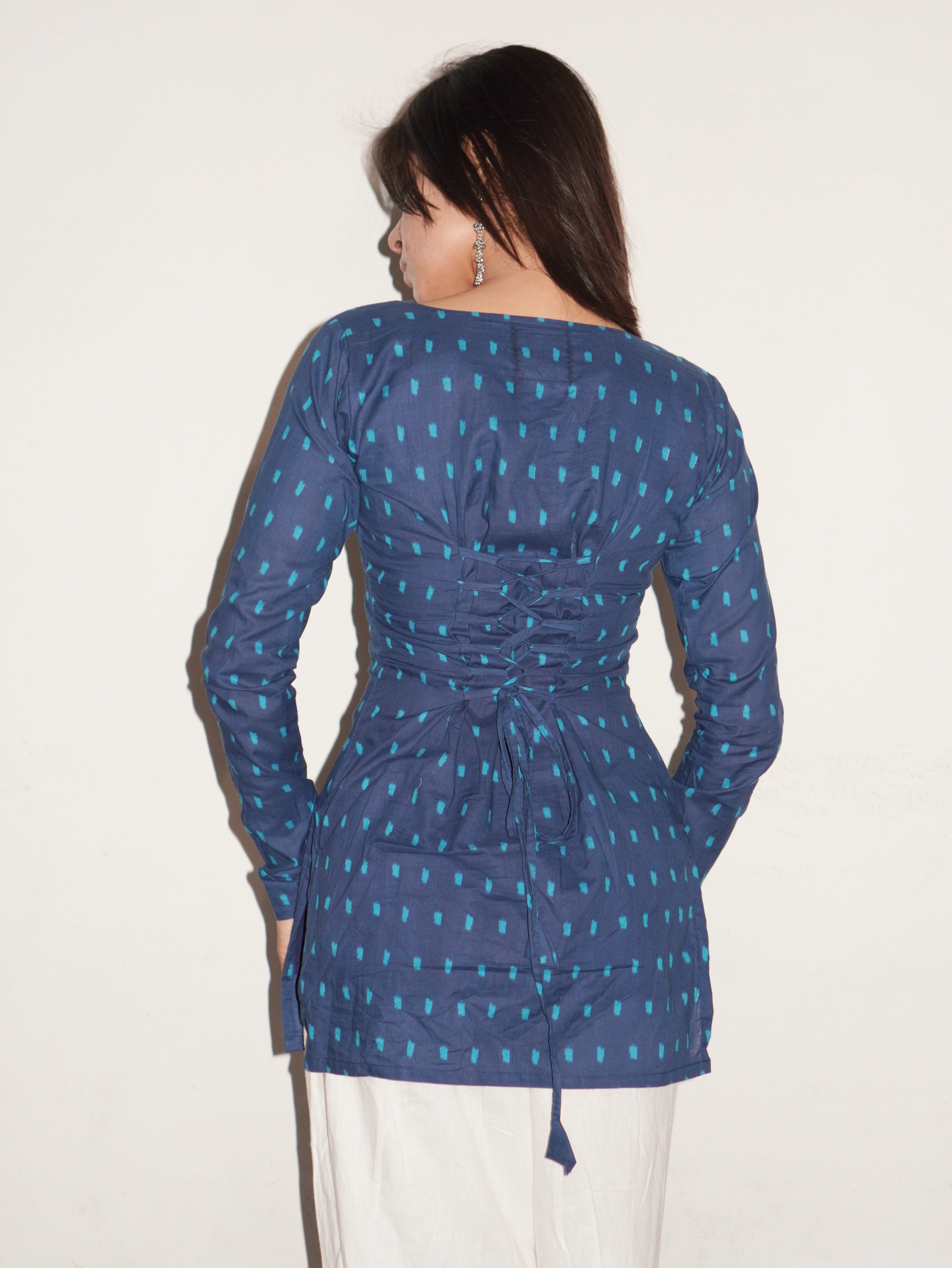 NAISHA FULL SLEEVED CORSET BACK KURTI