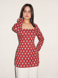 NAAZ FULL SLEEVED CORSET BACK KURTI