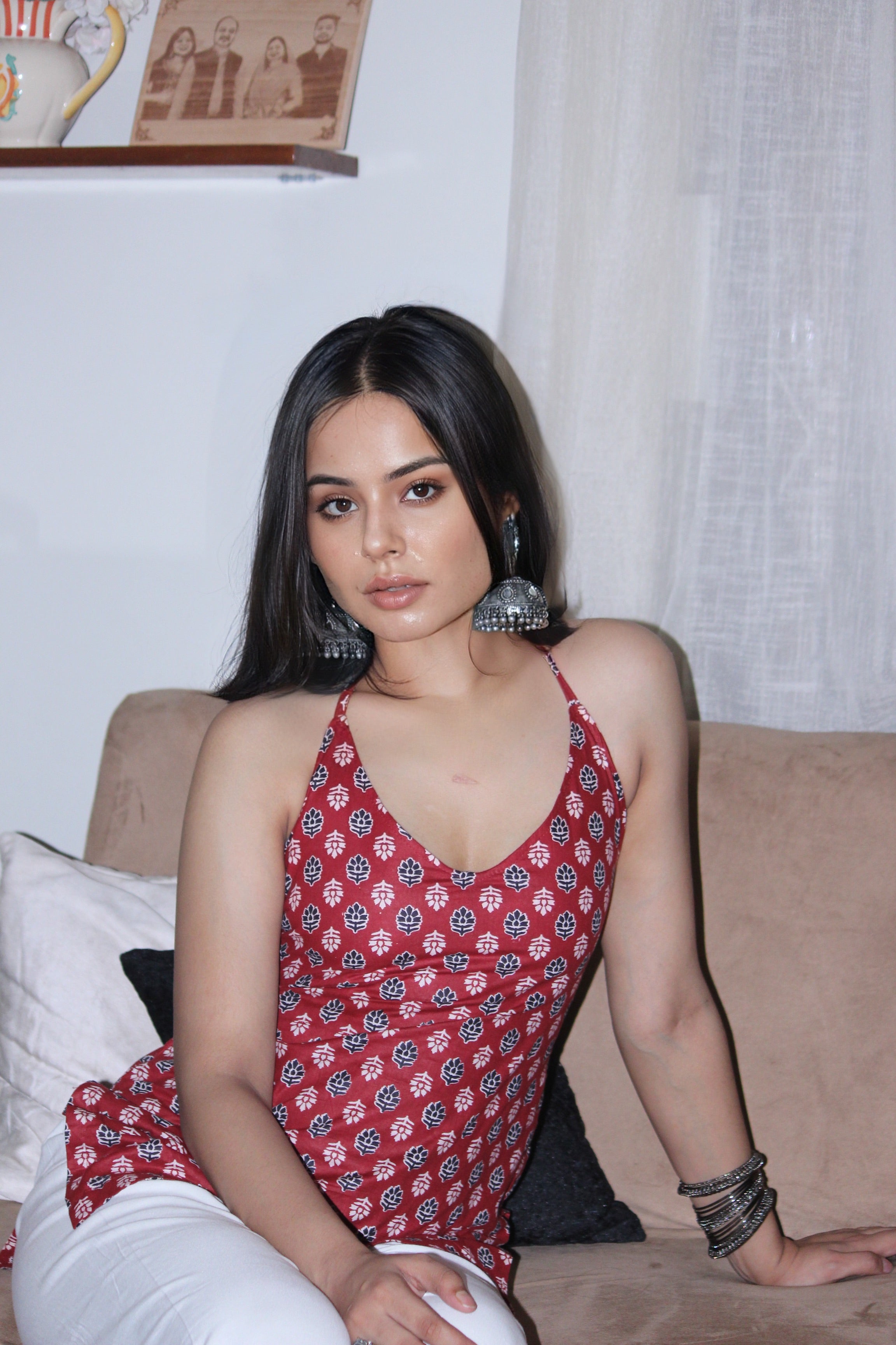 Ruby Vine Halter Kurti