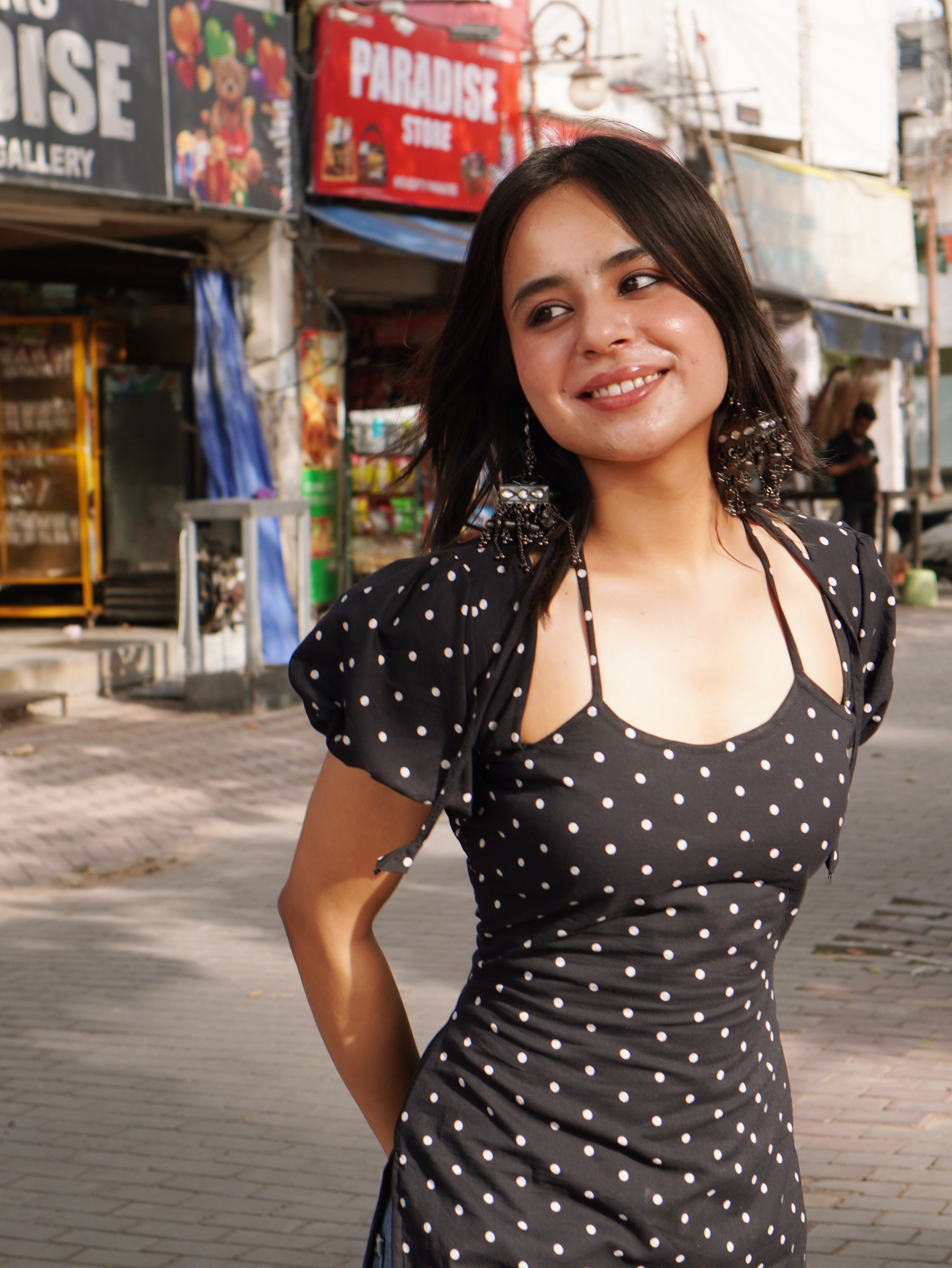 Bindi Polka Dot Corset Back Kurti