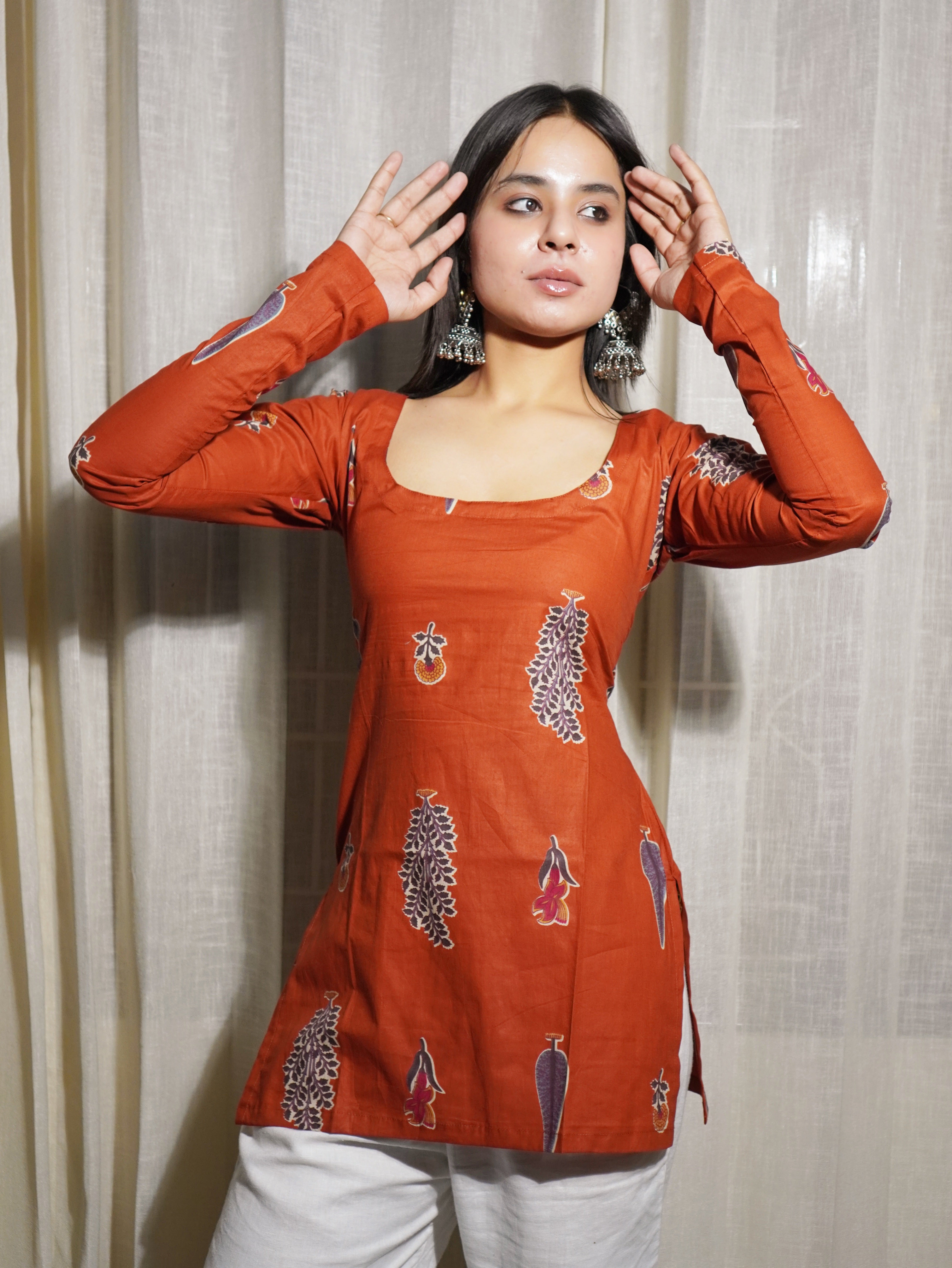 PRISHA LONG SLEEVED CORSET BACK KURTI
