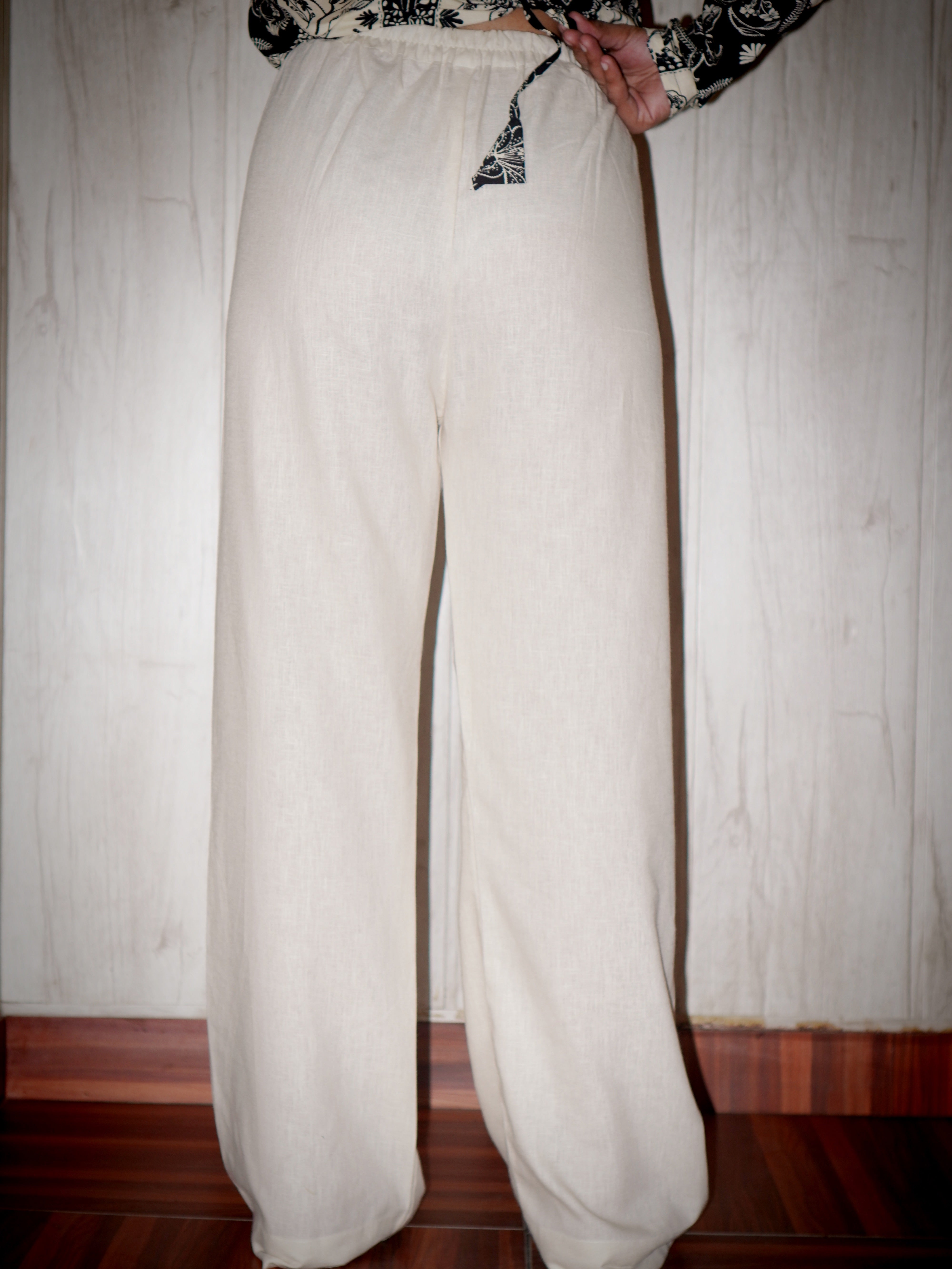 Beige Flared Pants