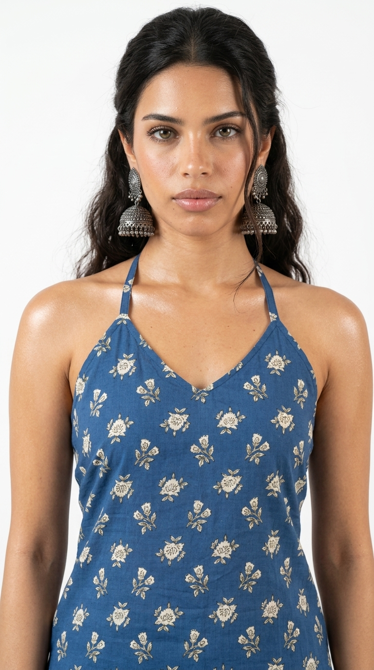 Kaira Corset Back Halter Neck Kurti