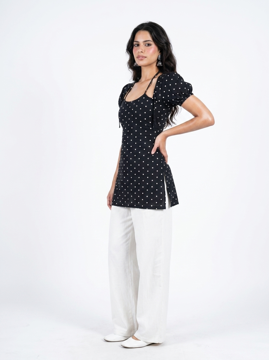 Bindi Polka Dot Corset Back Kurti