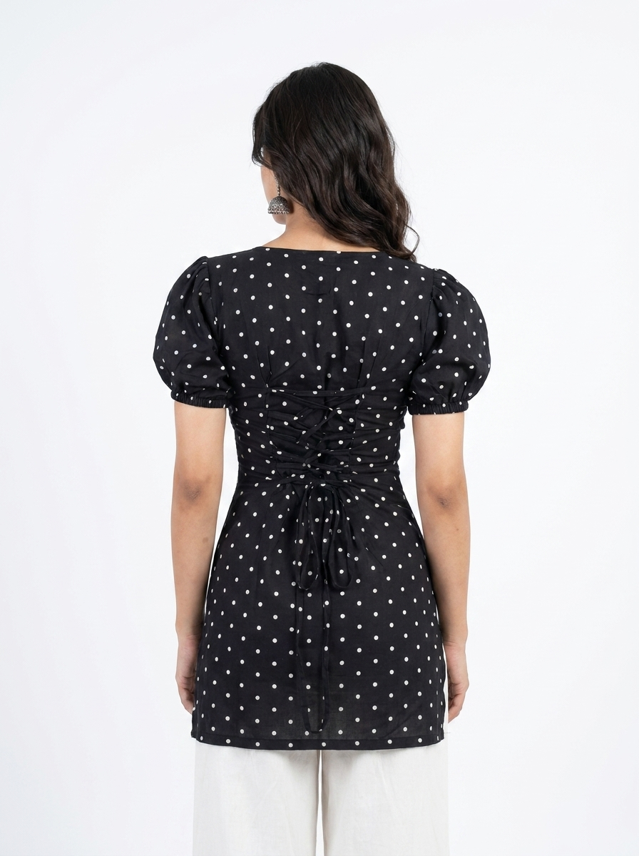 Bindi Polka Dot Corset Back Kurti