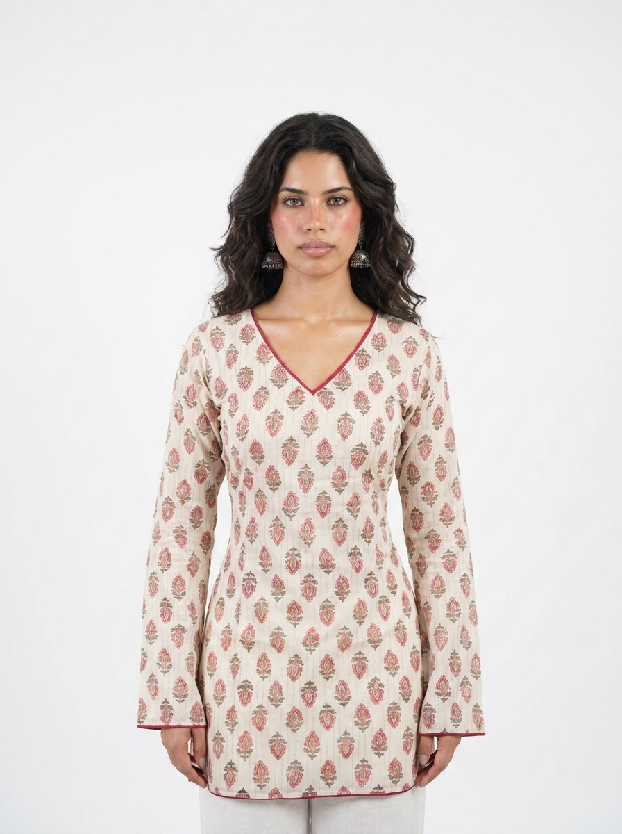 REYA BELL SLEEVED CORSET BACK KURTI