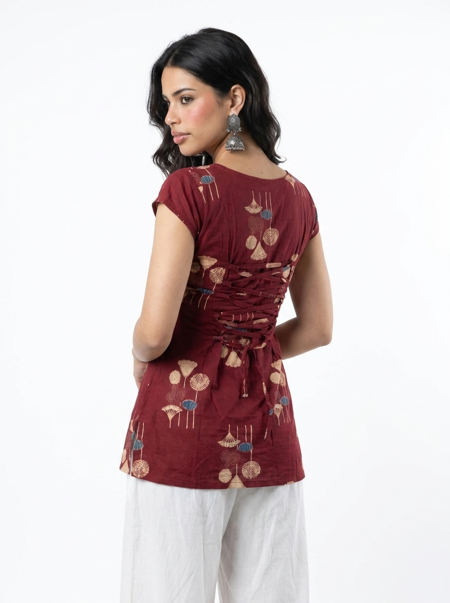 DILRUBA FRONT TIE CORSET KURTI