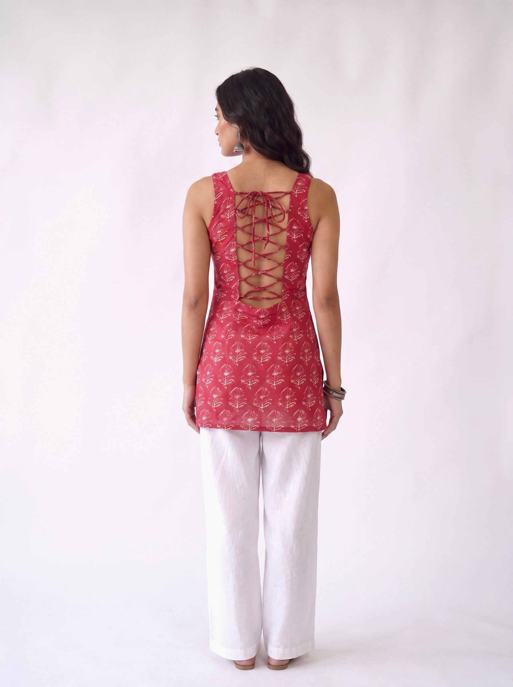 Izaa Criss Cross Back Kurti