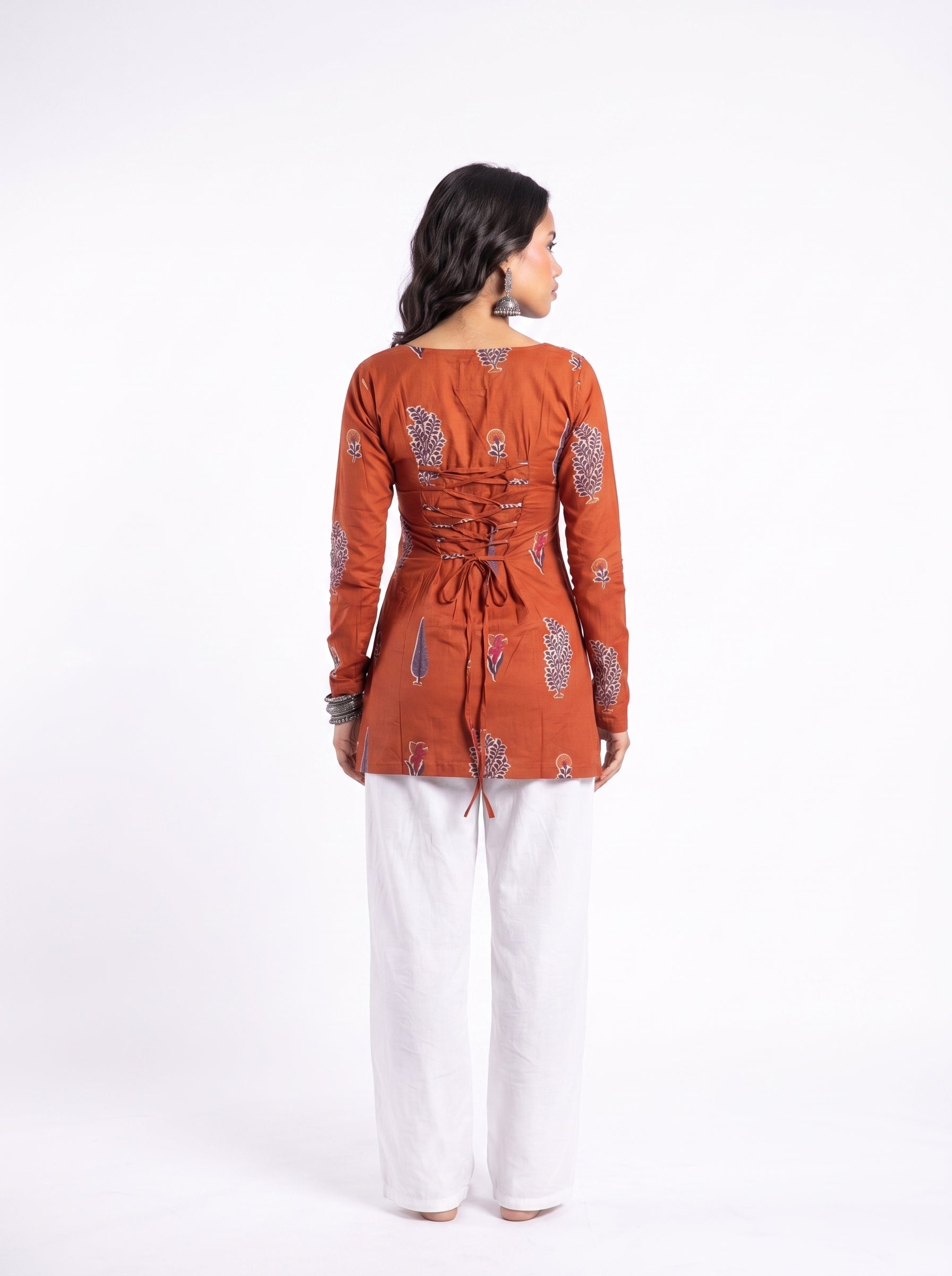 Prisha Long Sleeved Corset Back Kurti