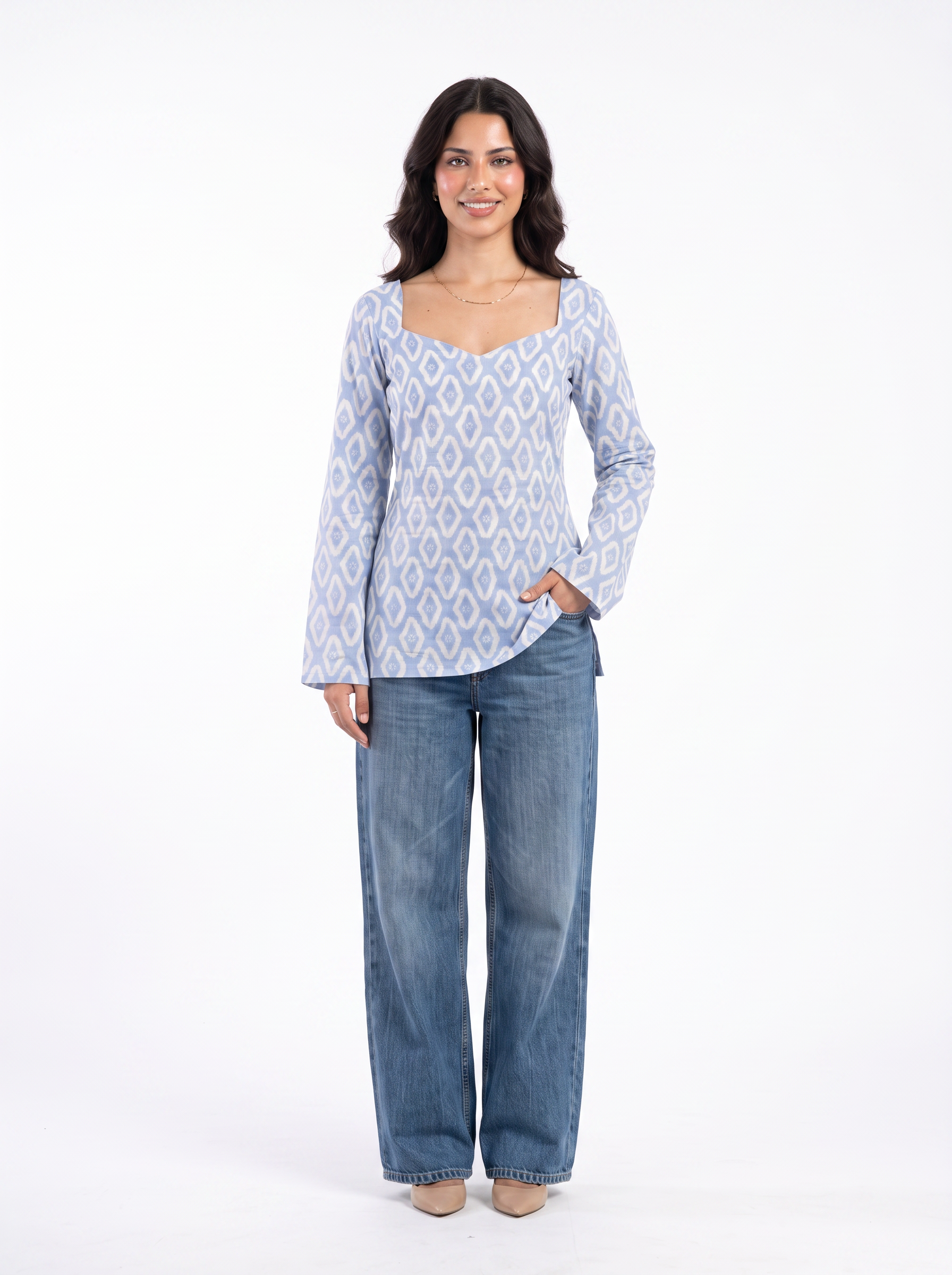 FAIZA DEEP BACK KURTI