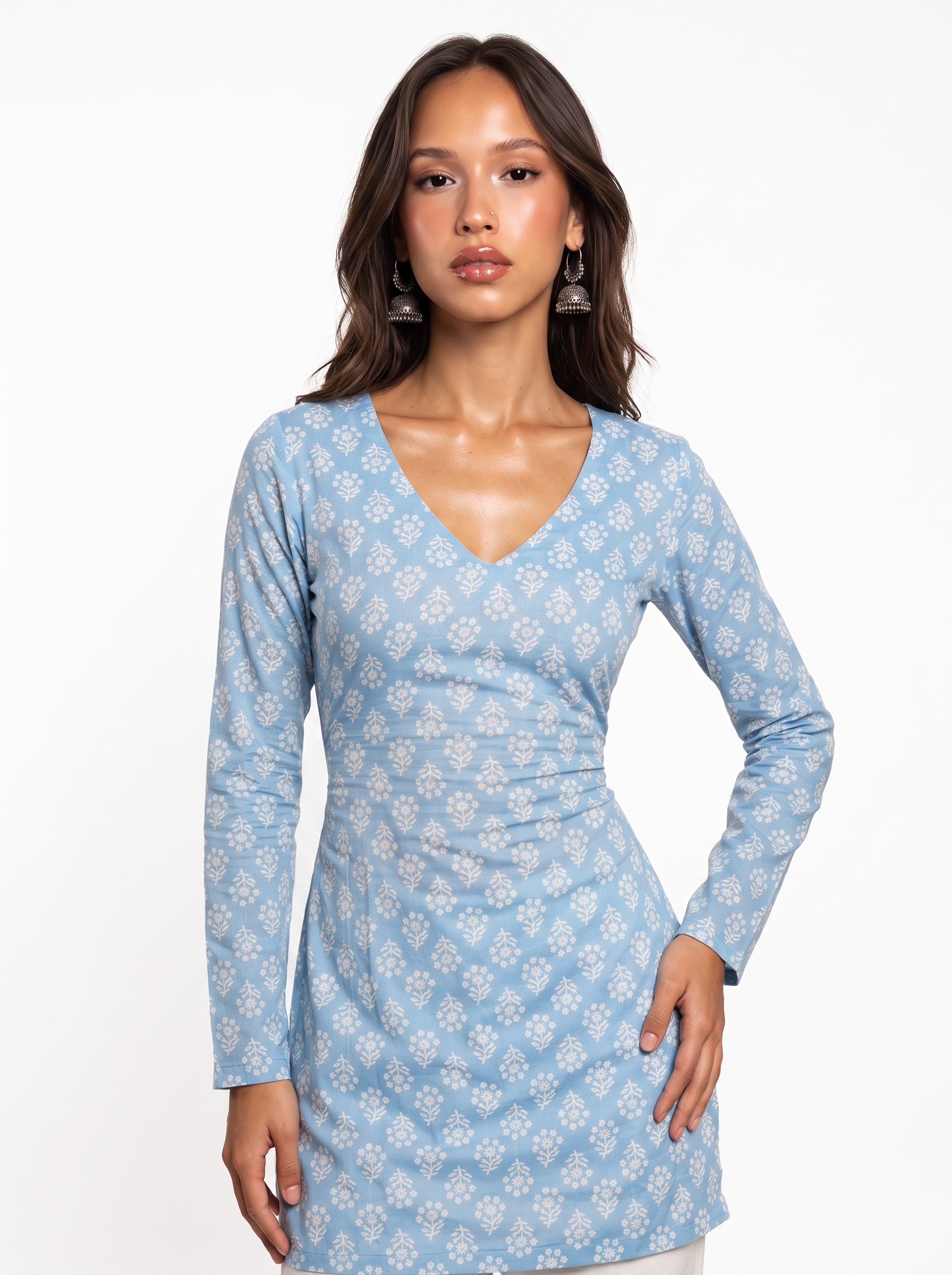 ISHA FULL SLEEVED CORSET BACK KURTI