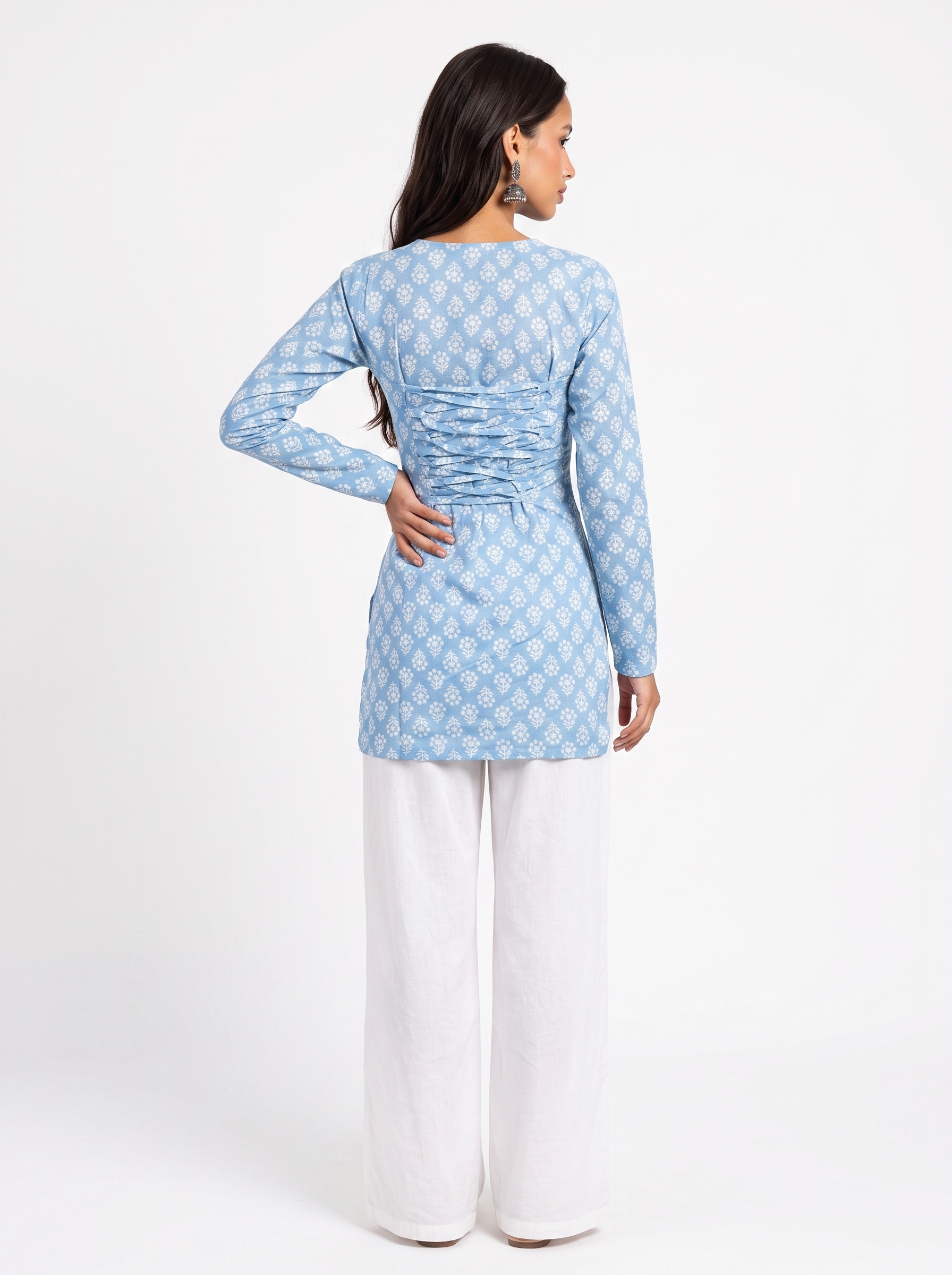 ISHA FULL SLEEVED CORSET BACK KURTI