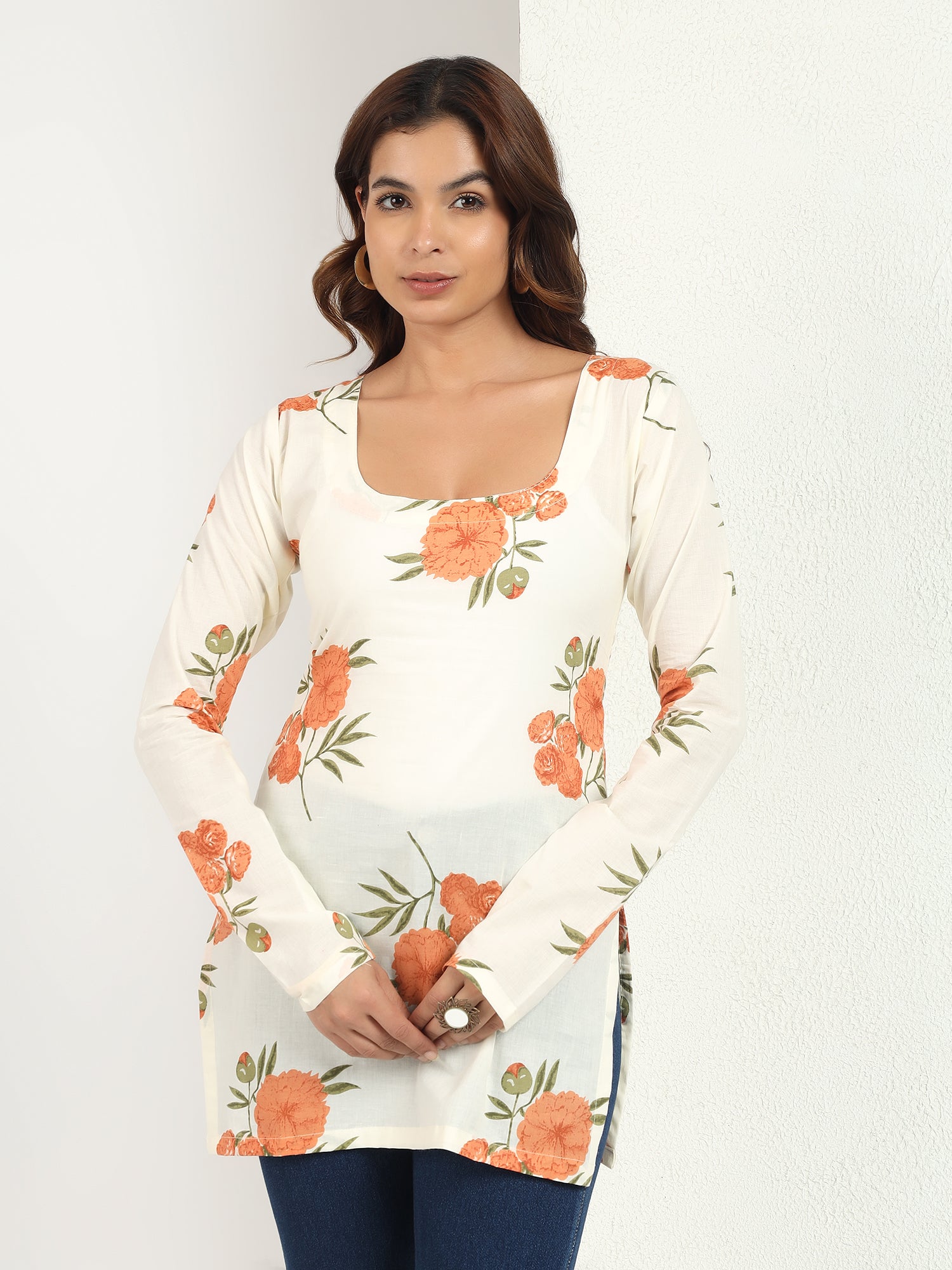 EVAYA FULL SLEEVED CORSET BACK KURTI