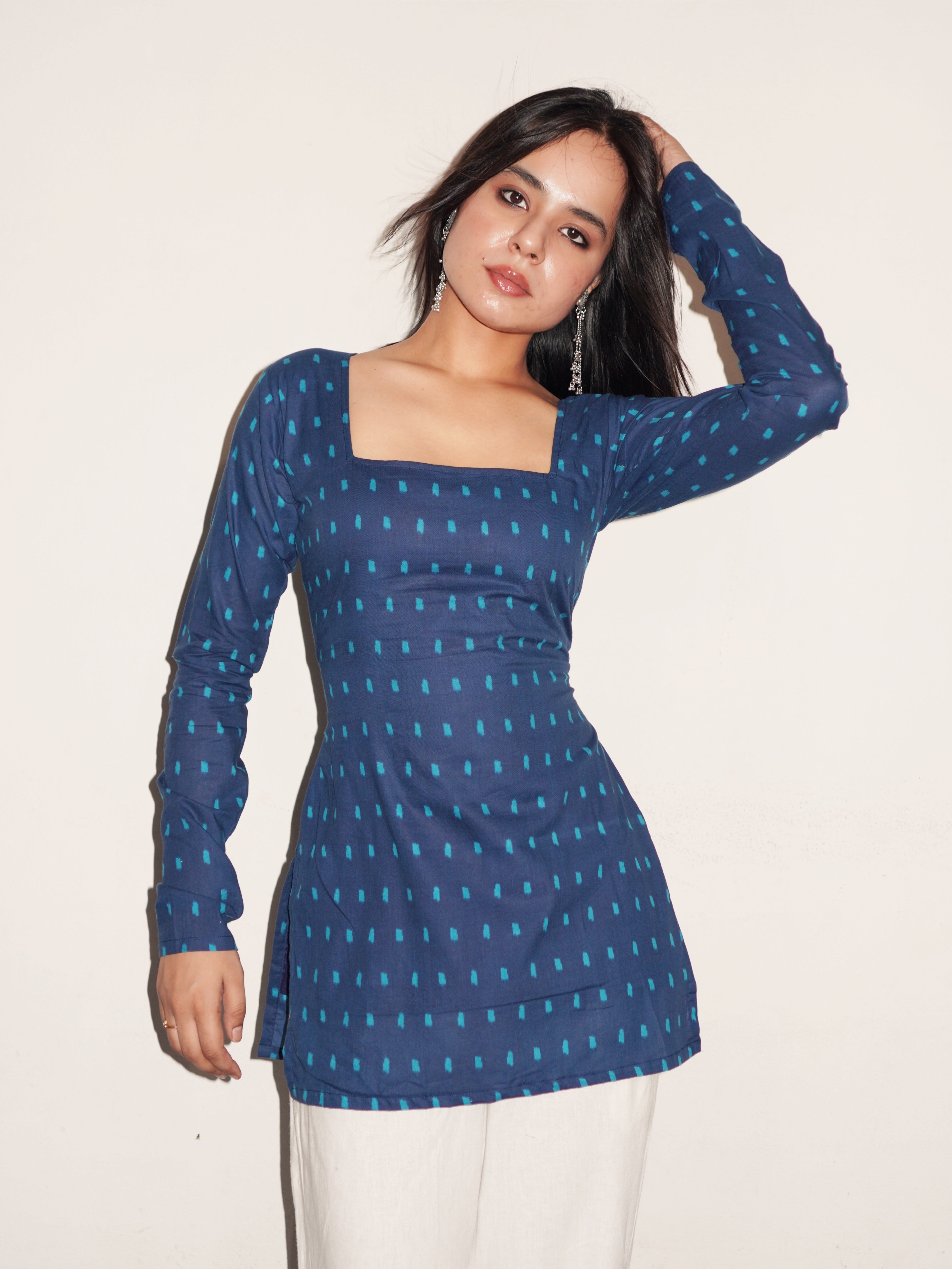 NAISHA FULL SLEEVED CORSET BACK KURTI