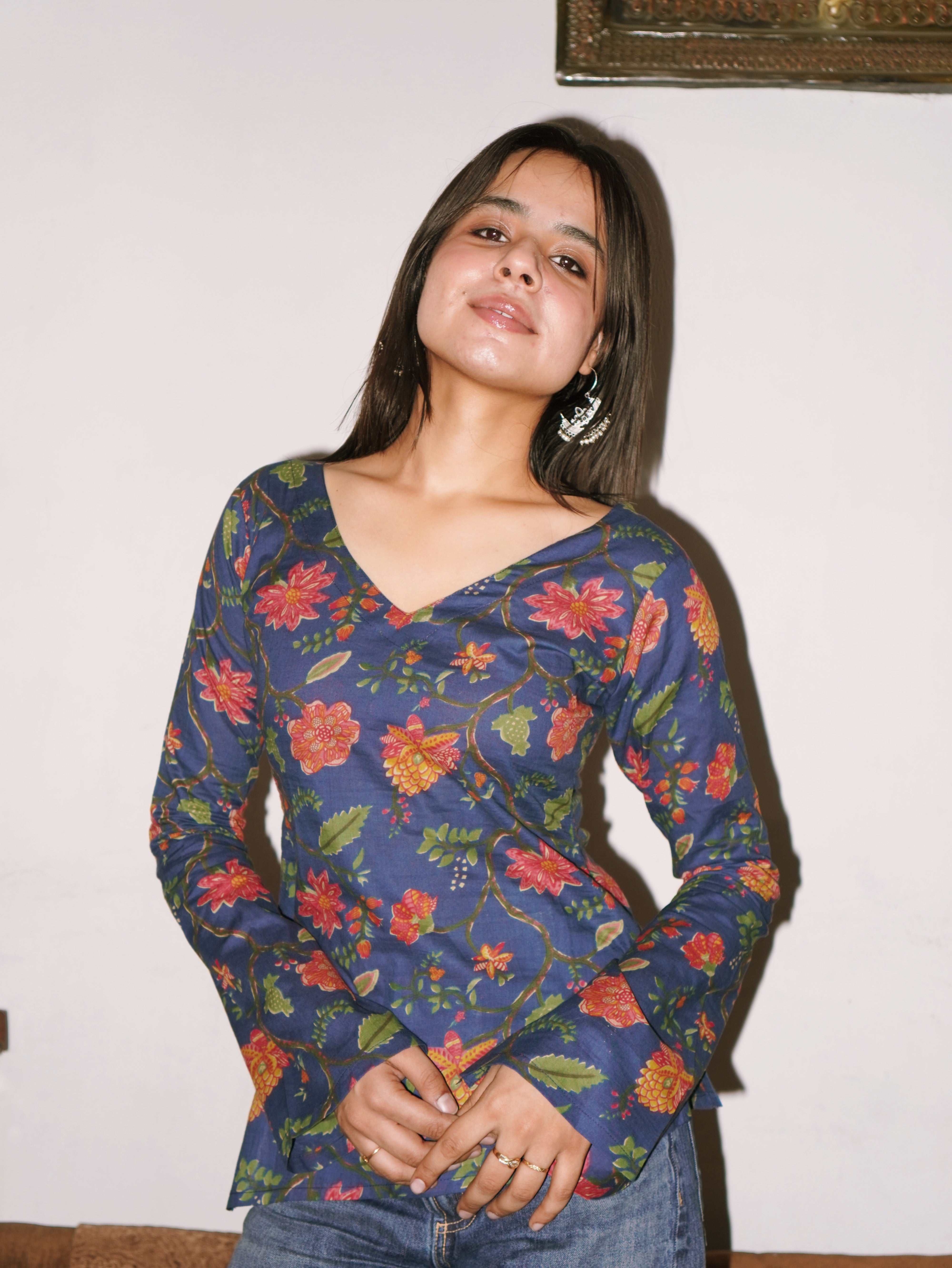 Rooh side bend deep back kurti