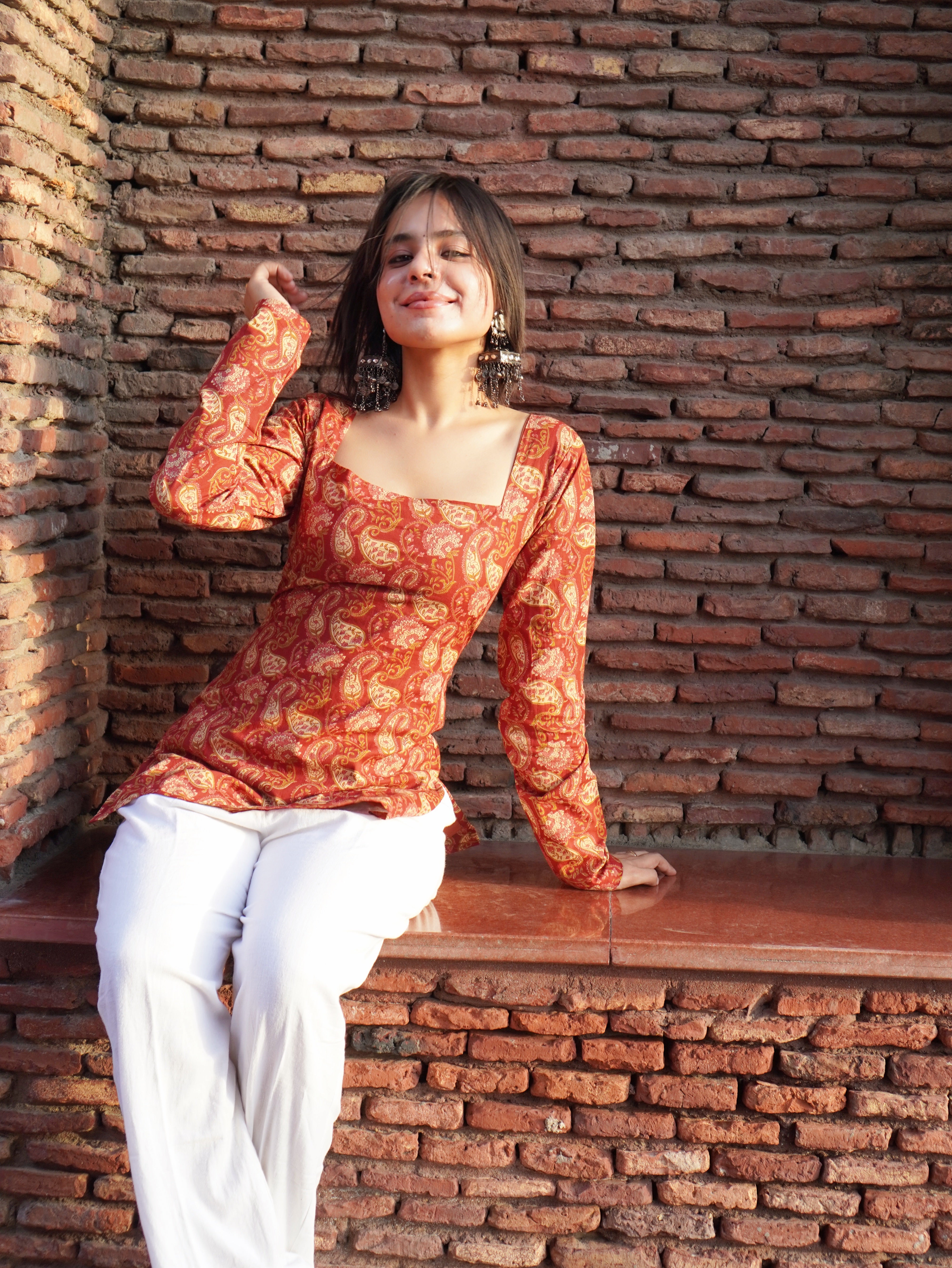 Ira Full Sleeved Corset Back Kurti