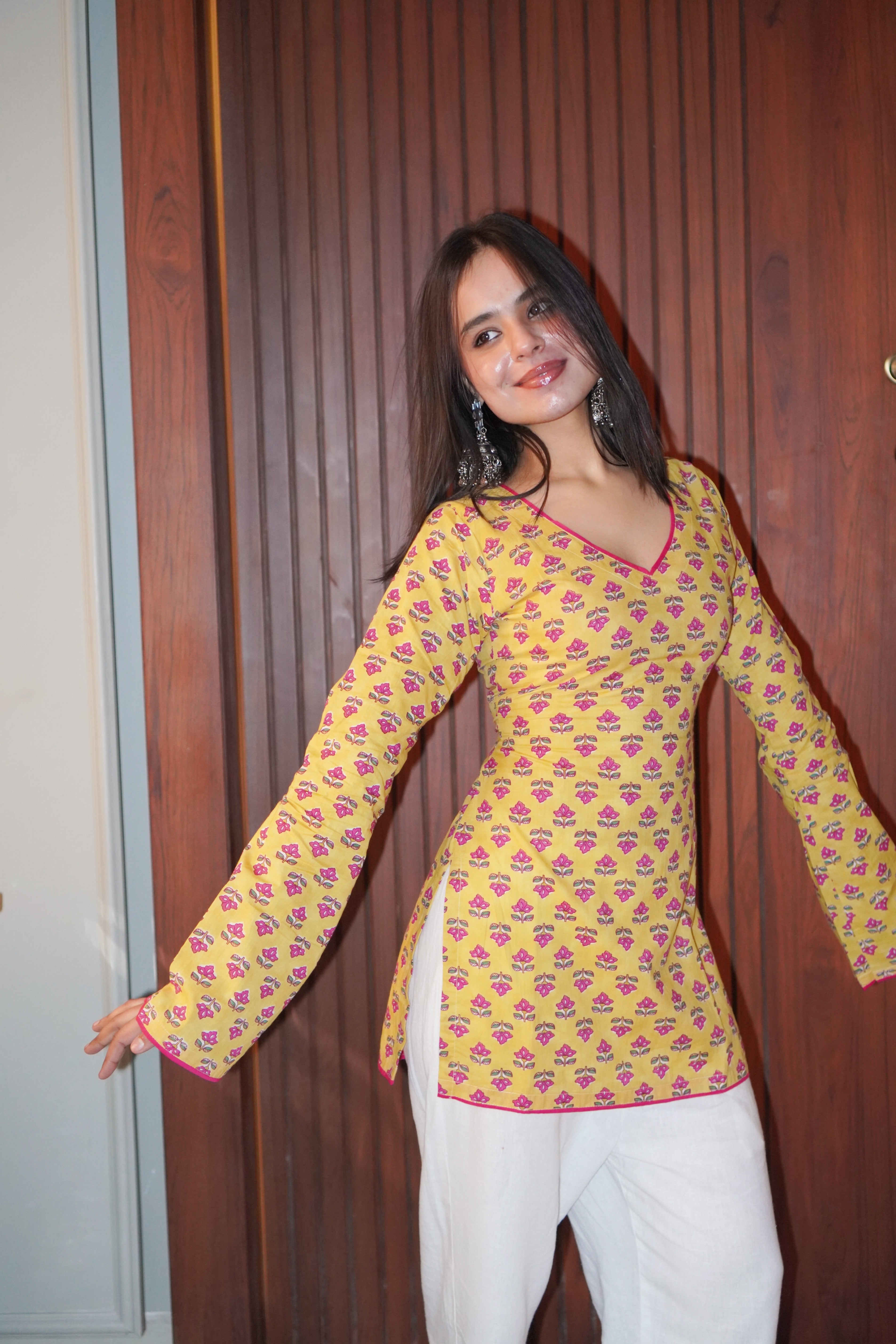 Vaayu Bell Sleeve Corset Kurti
