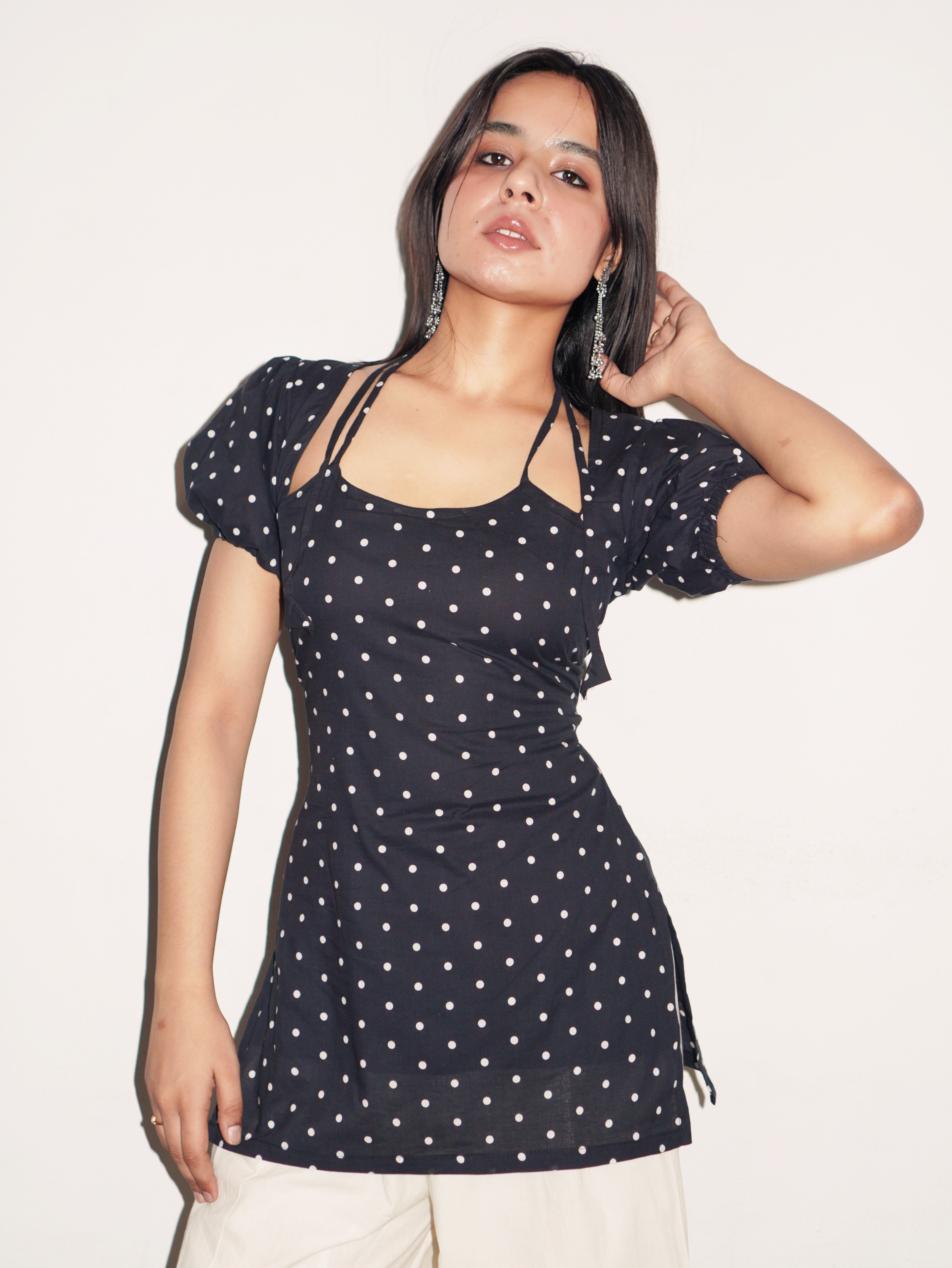 Bindi Polka Dot Corset Back Kurti