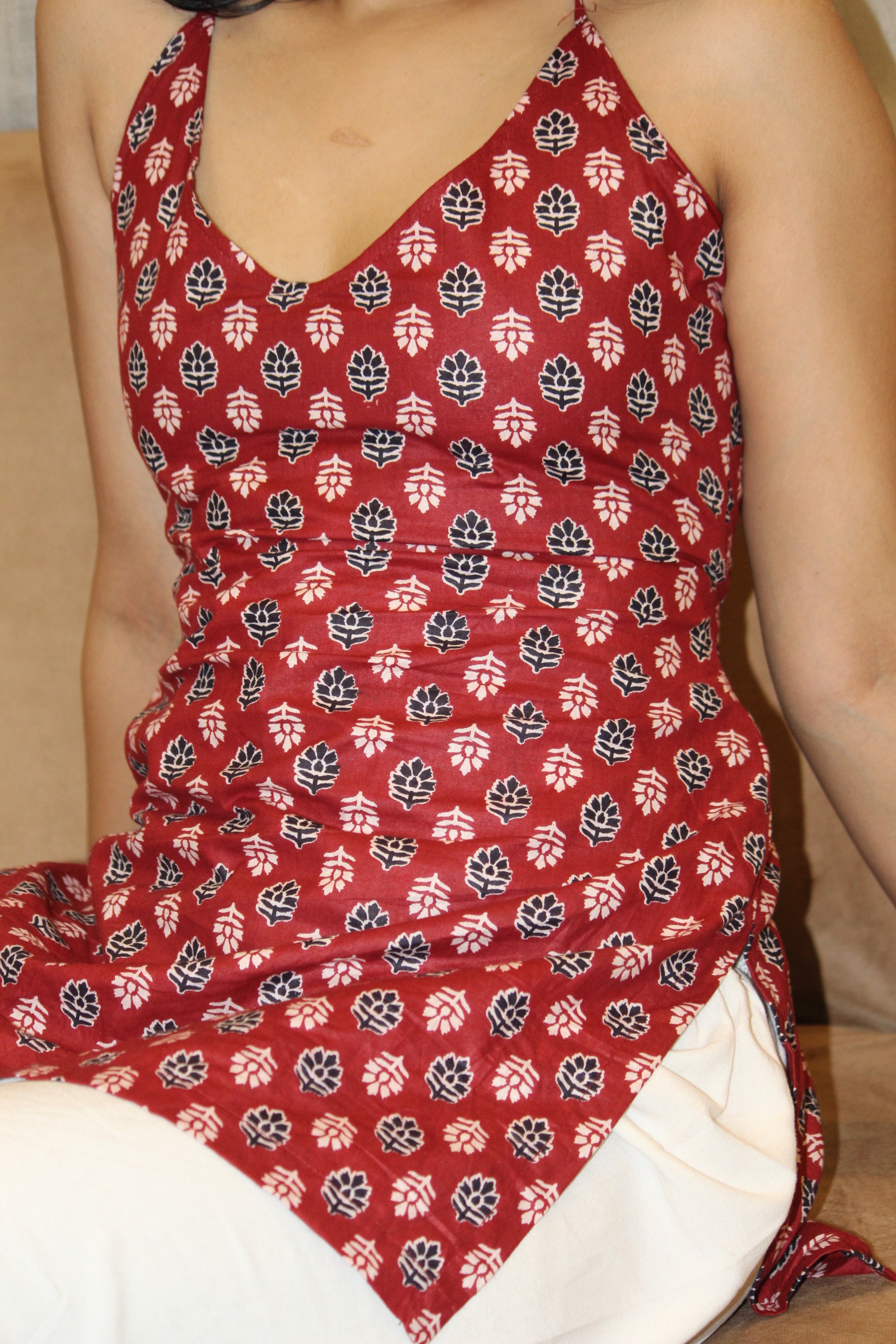 Ruby Vine Halter Kurti