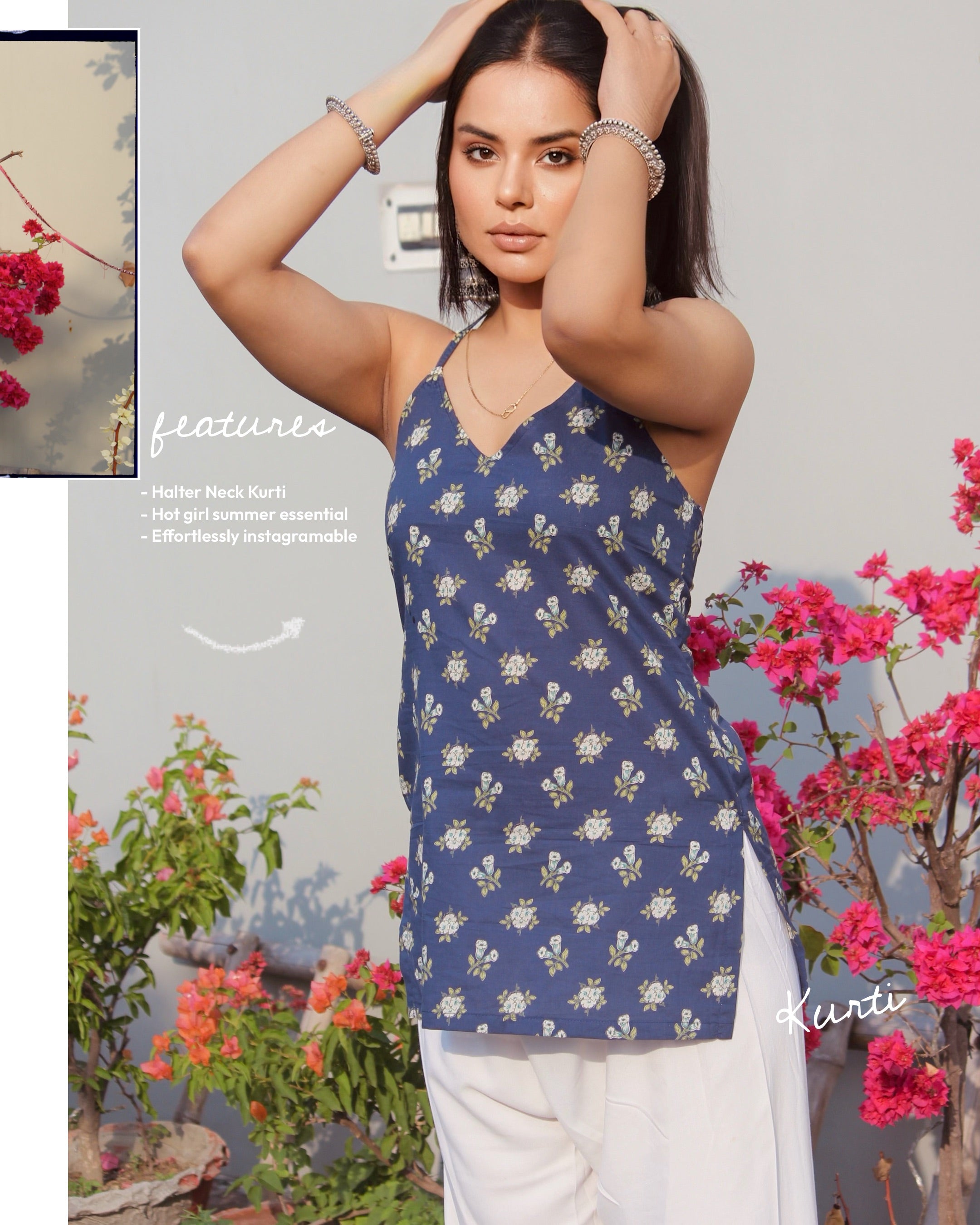 Kaira Corset Back Halter Neck Kurti