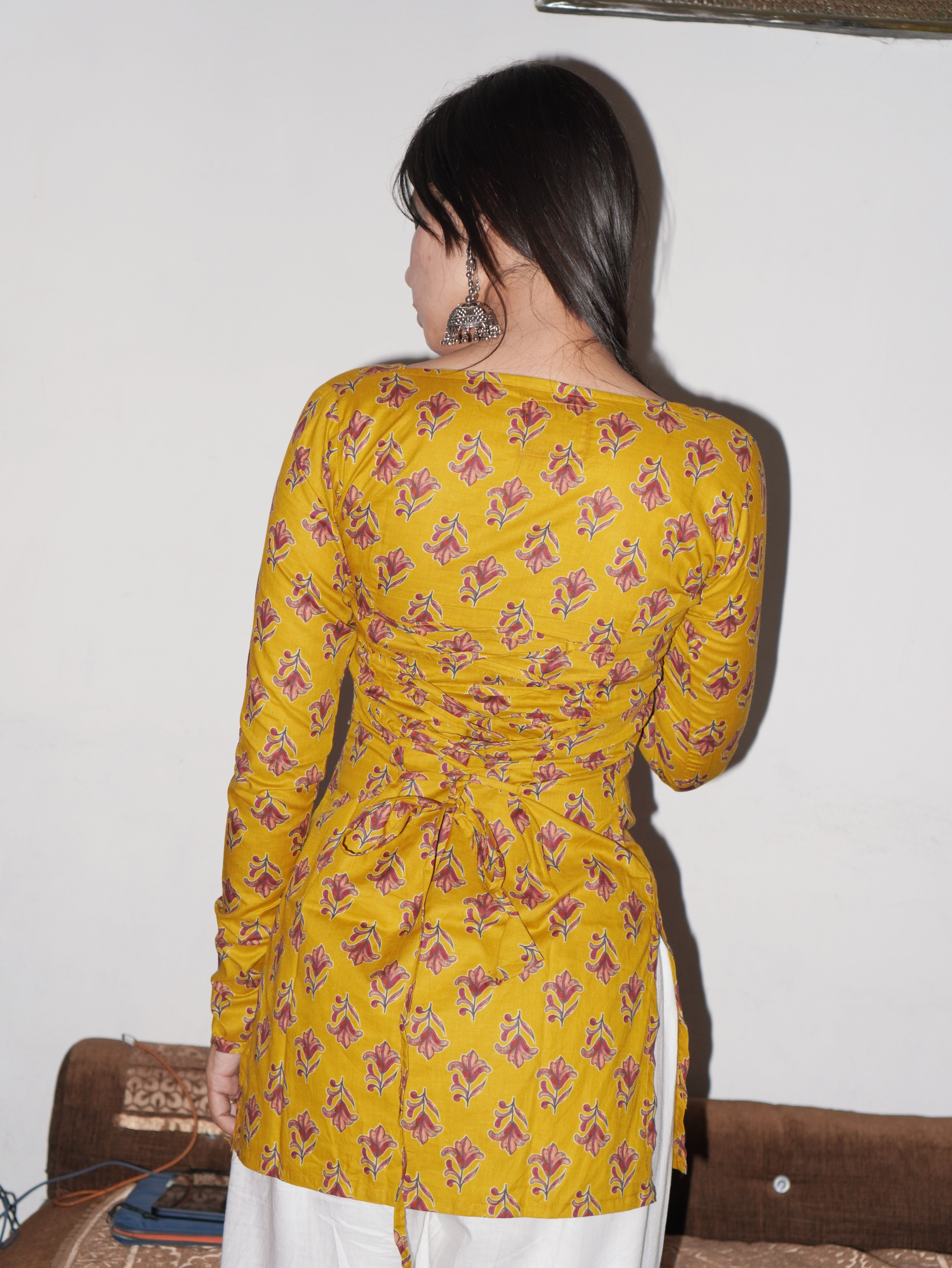 Vira Ful Sleeved Corset Back Kurti