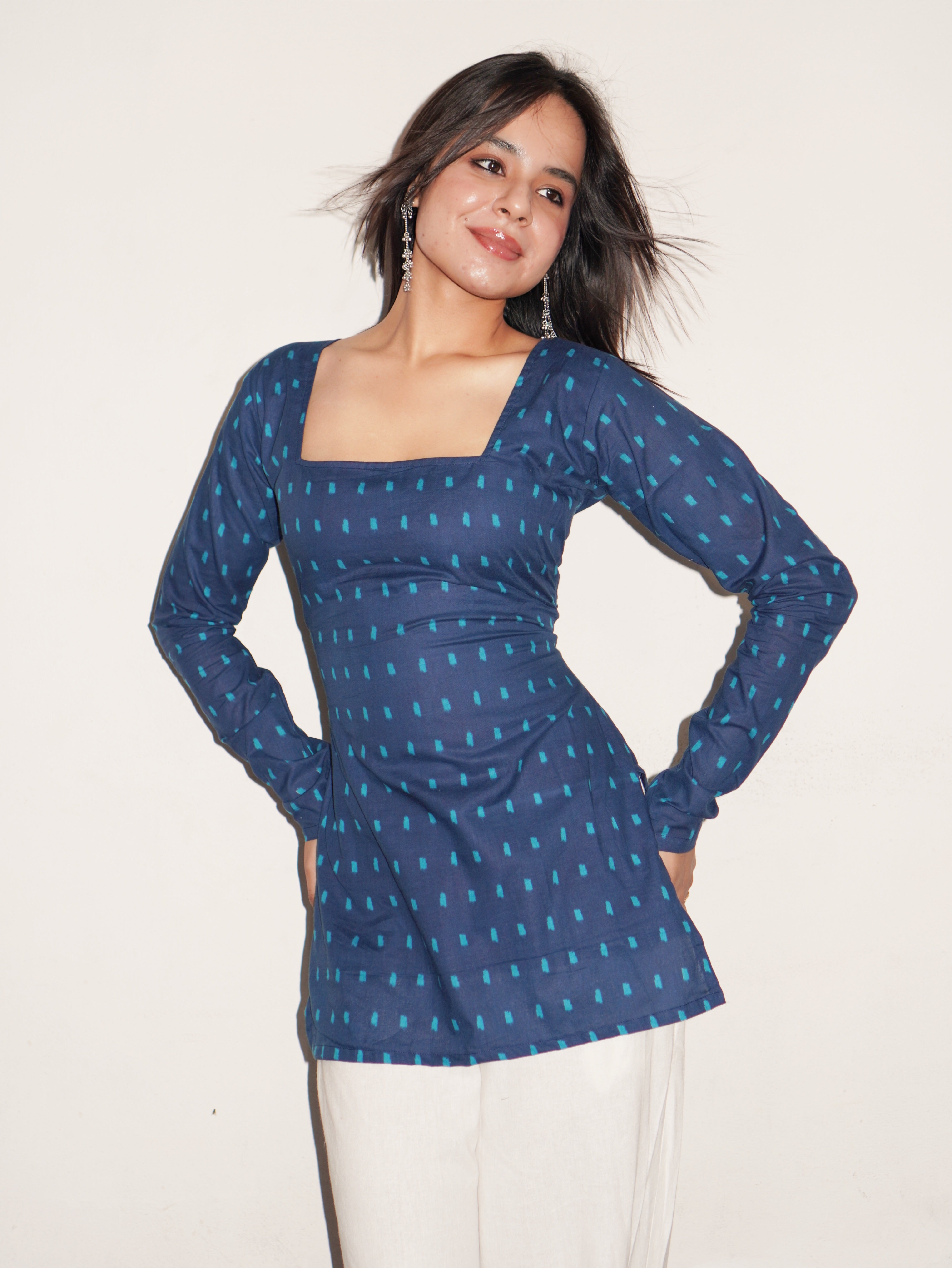 NAISHA FULL SLEEVED CORSET BACK KURTI