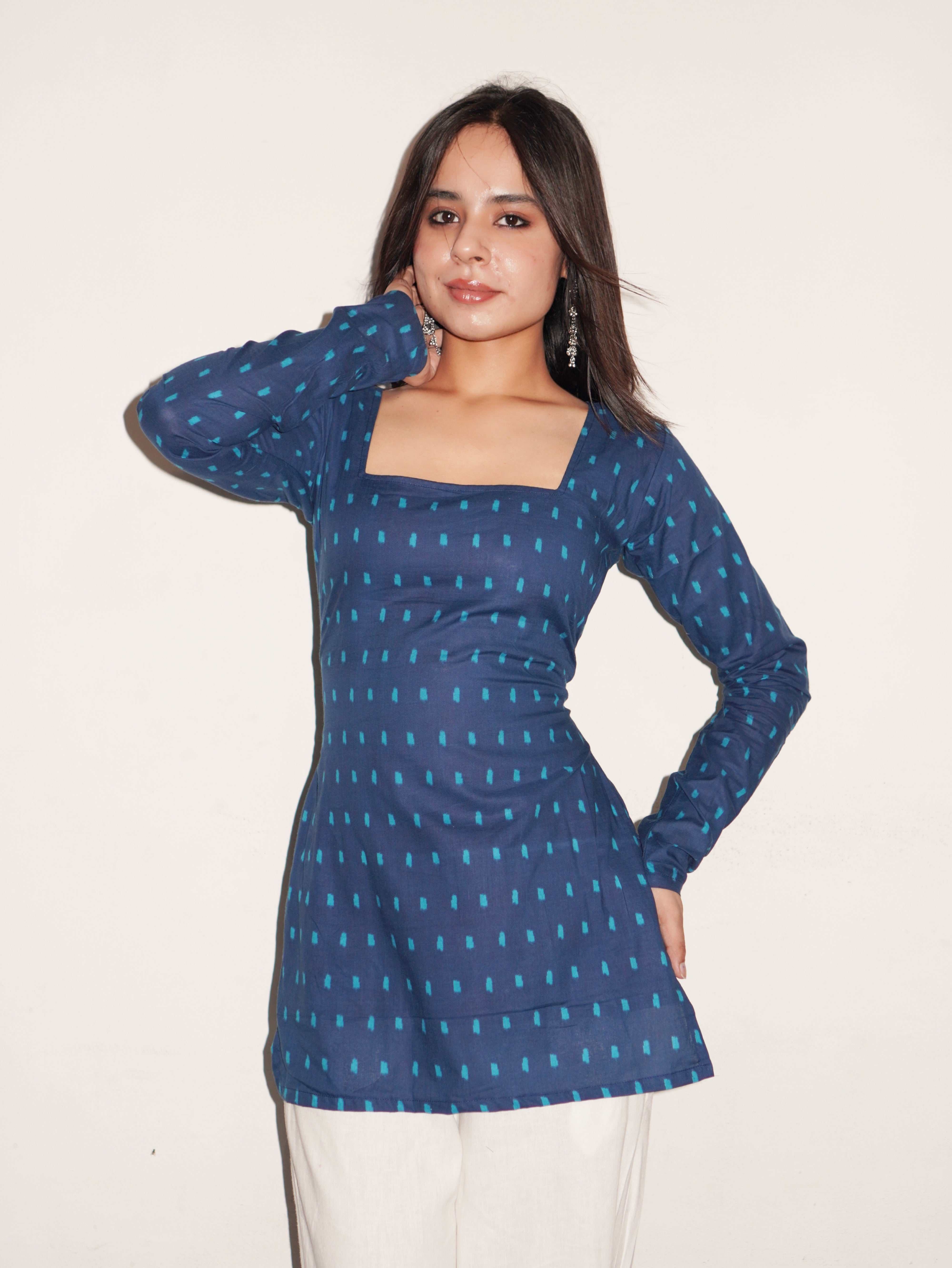 NAISHA FULL SLEEVED CORSET BACK KURTI