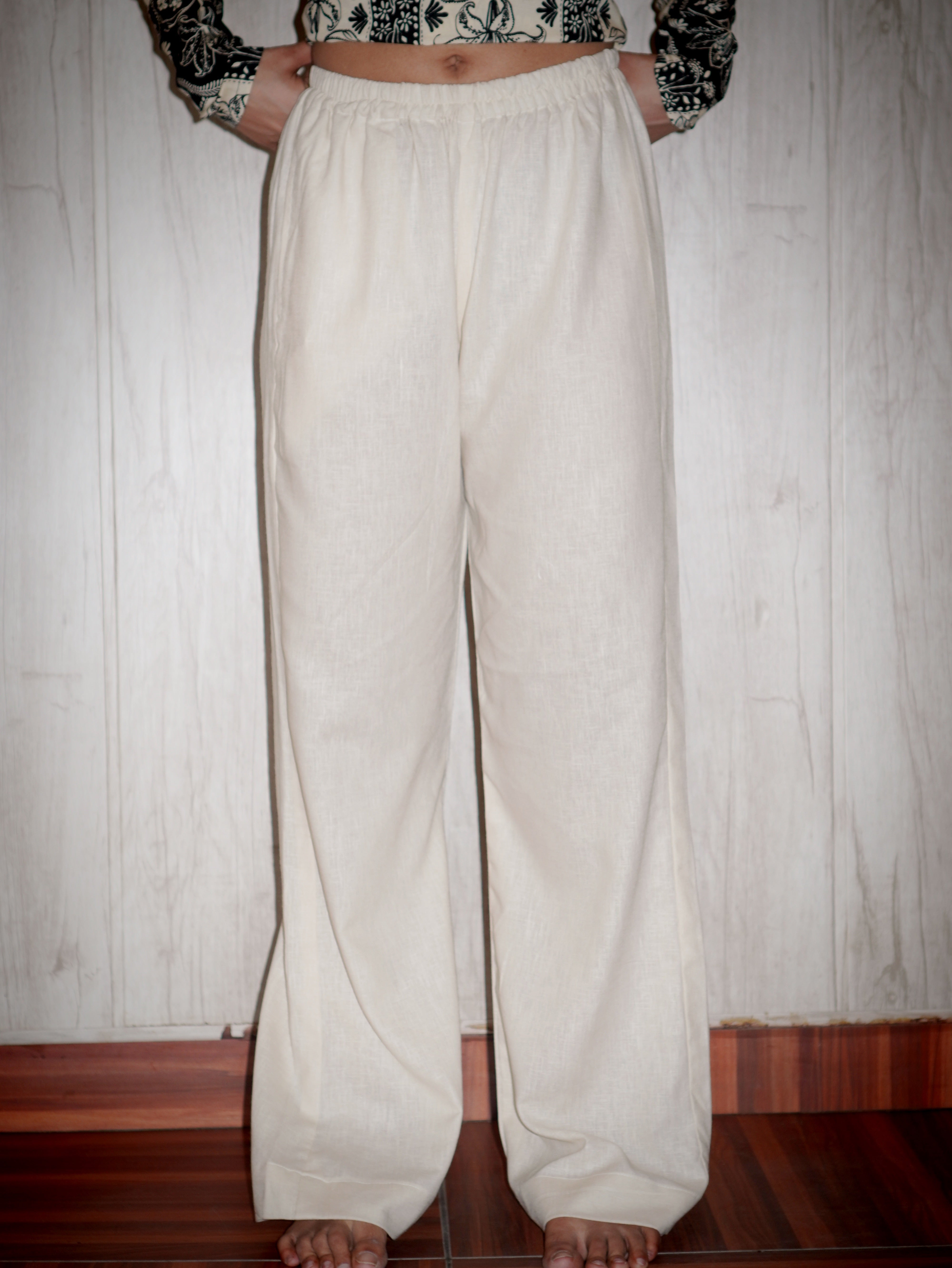 Beige Flared Pants