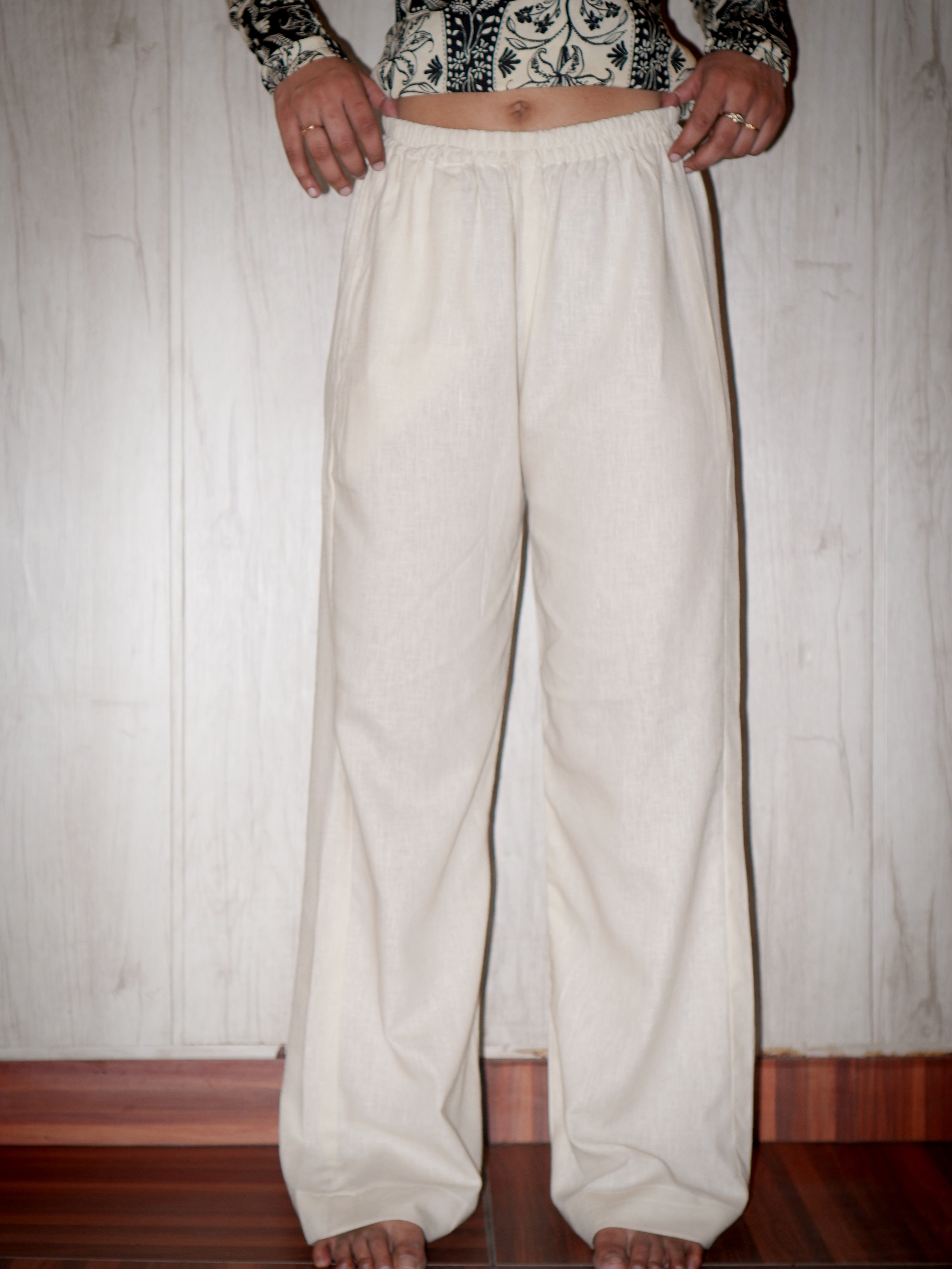 Beige Flared Pants