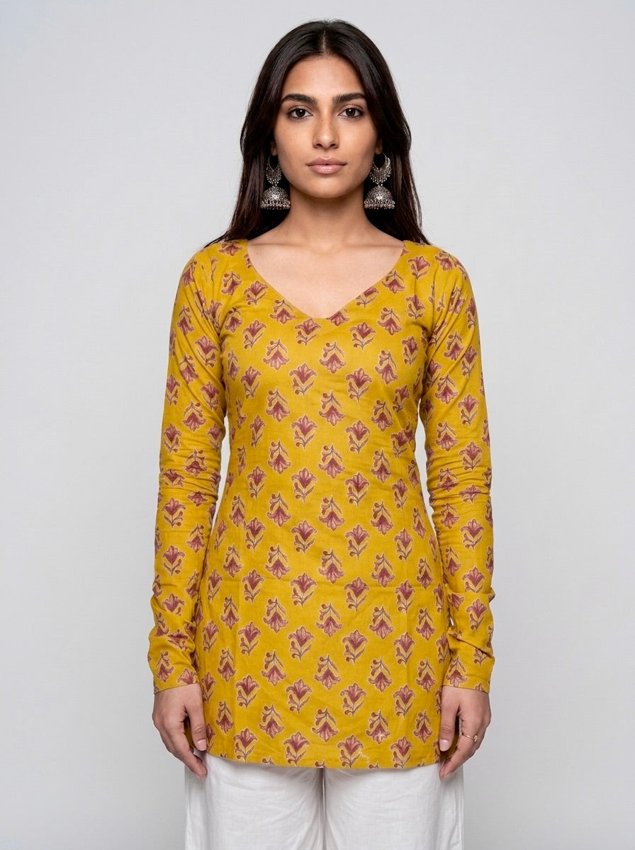Vira Ful Sleeved Corset Back Kurti