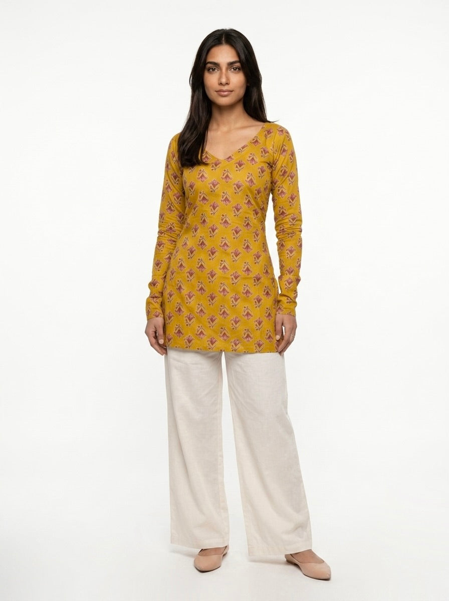 Vira Ful Sleeved Corset Back Kurti