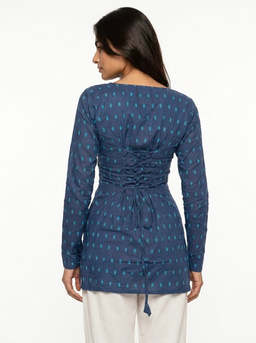NAISHA FULL SLEEVED CORSET BACK KURTI