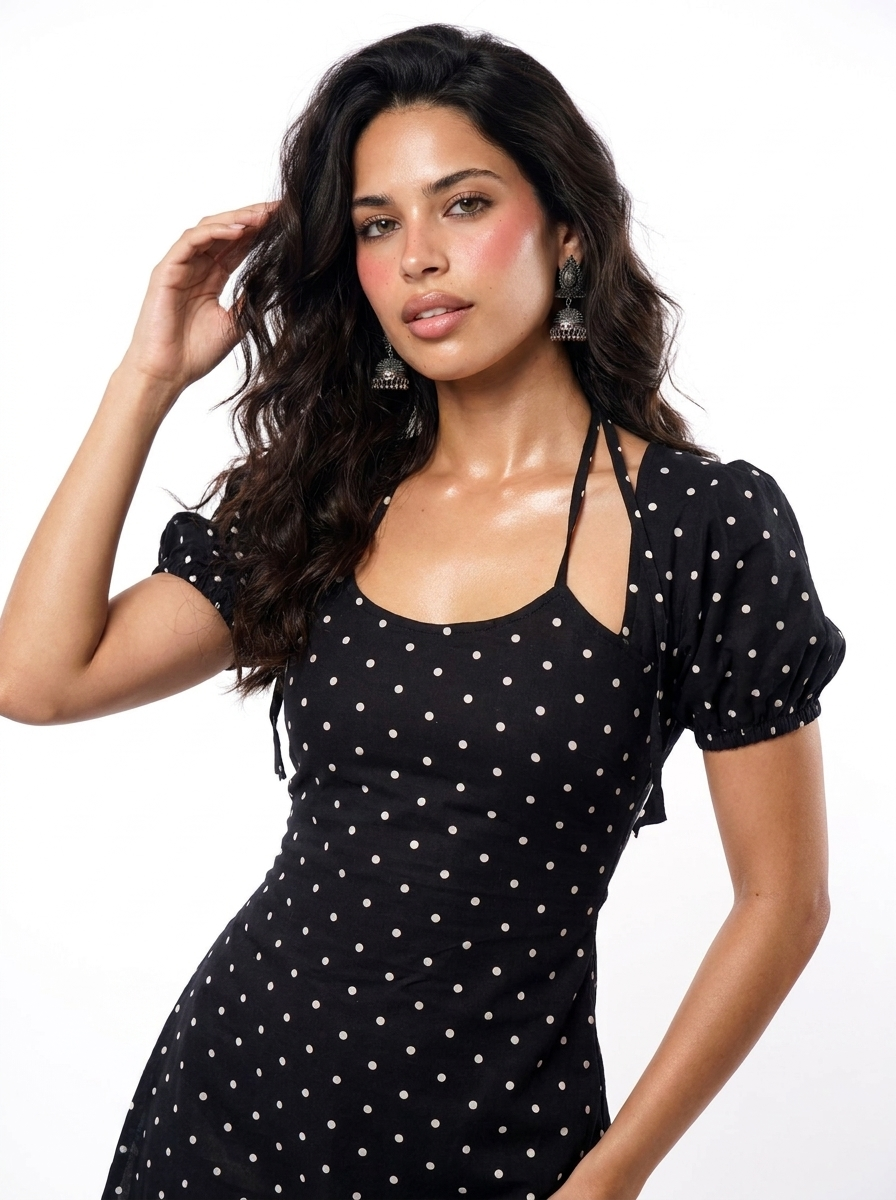 Bindi Polka Dot Corset Back Kurti