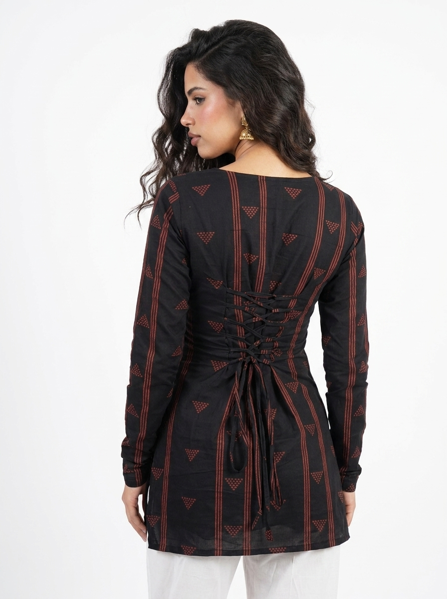 Kaish Corset Back Full Sleeved Kurti