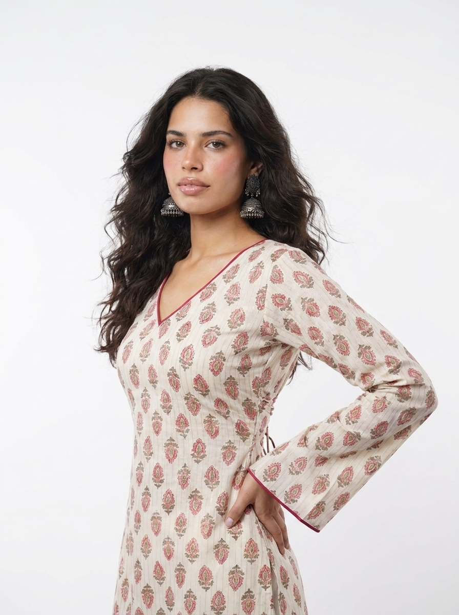 REYA BELL SLEEVED CORSET BACK KURTI