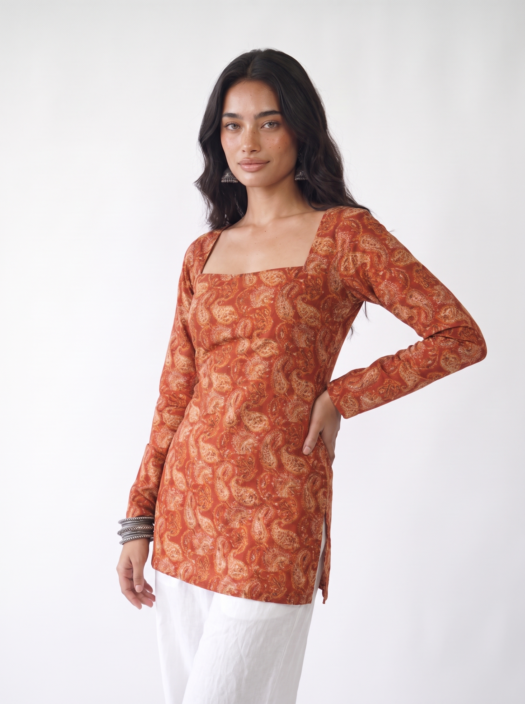 Ira Full Sleeved Corset Back Kurti