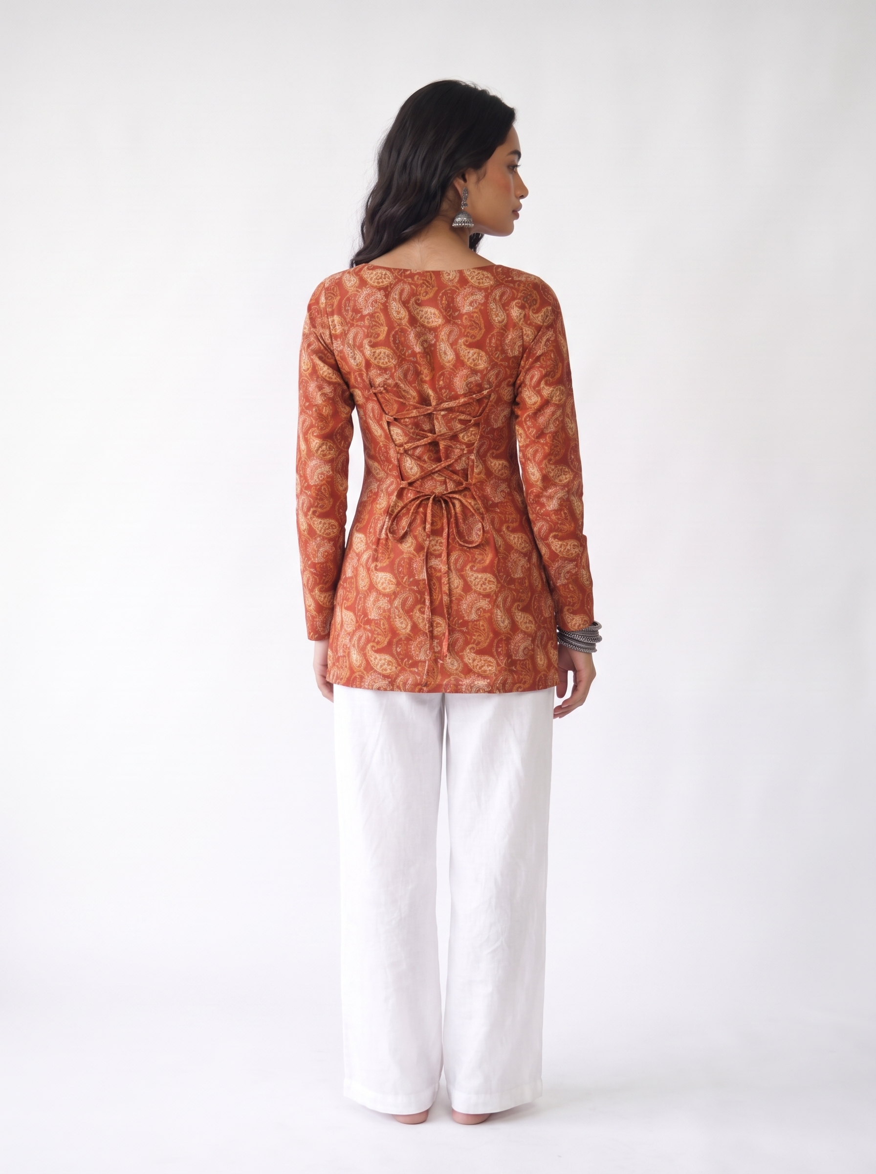 Ira Full Sleeved Corset Back Kurti