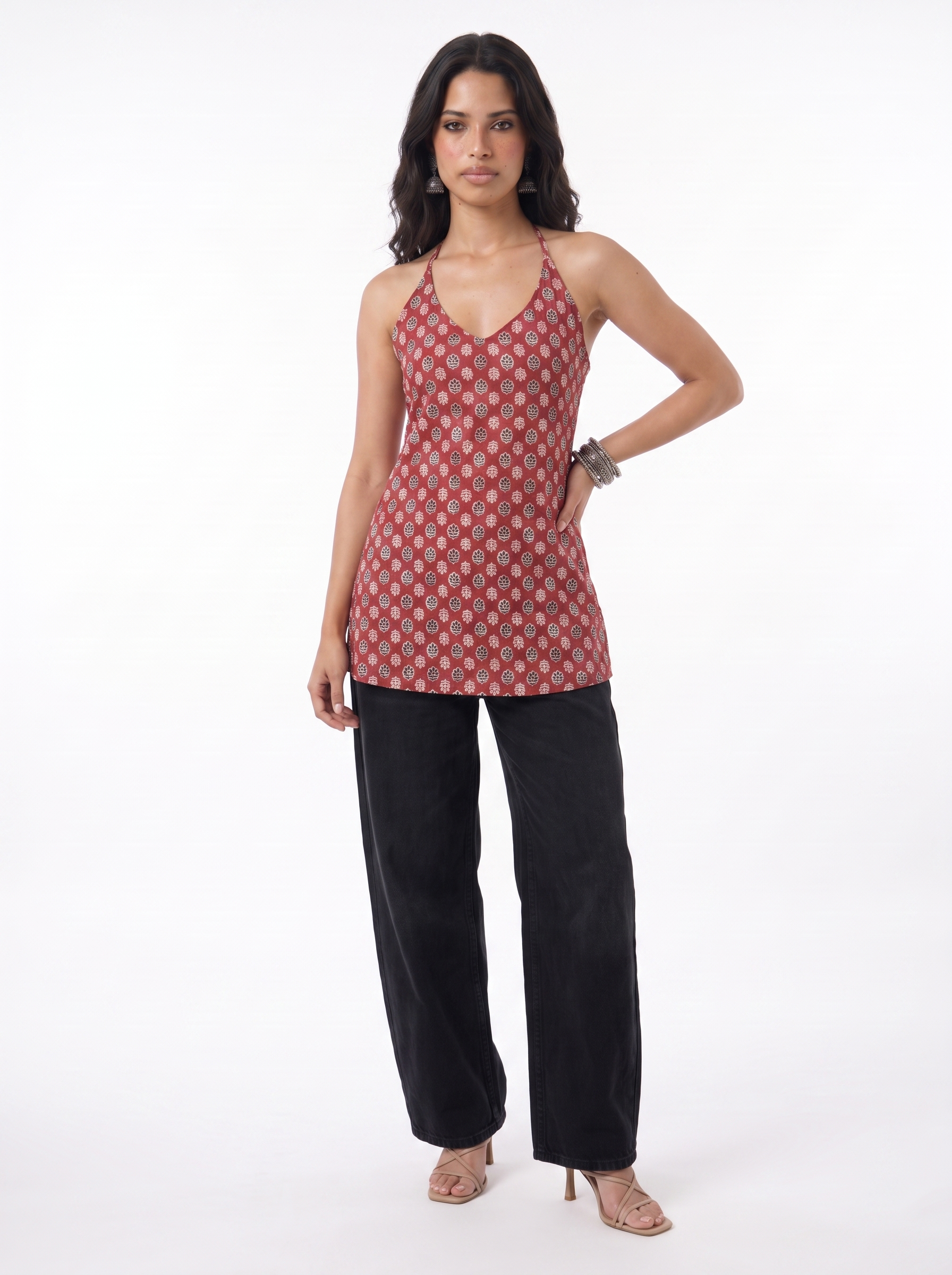 Ruby Vine Halter Kurti