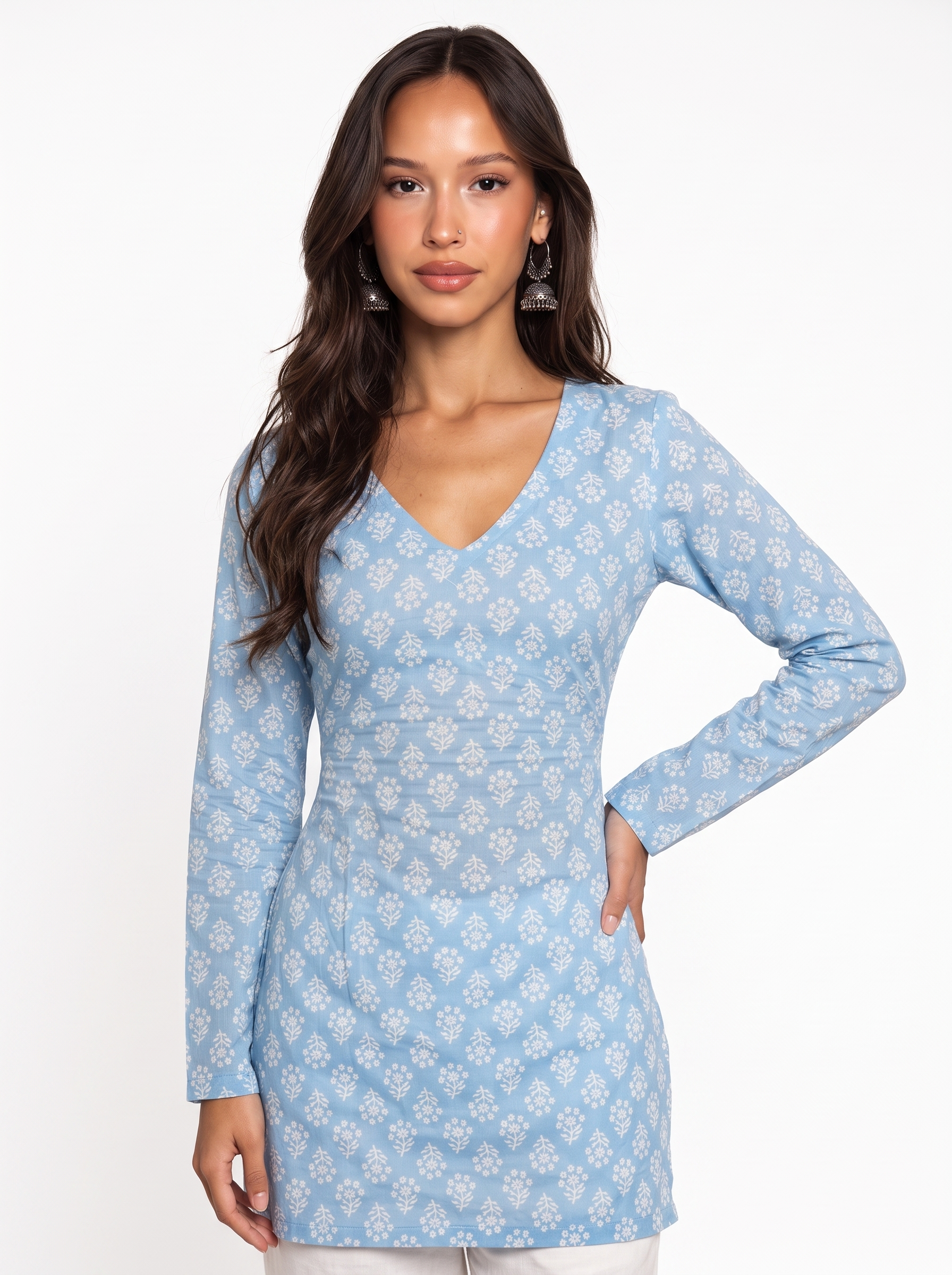 ISHA FULL SLEEVED CORSET BACK KURTI