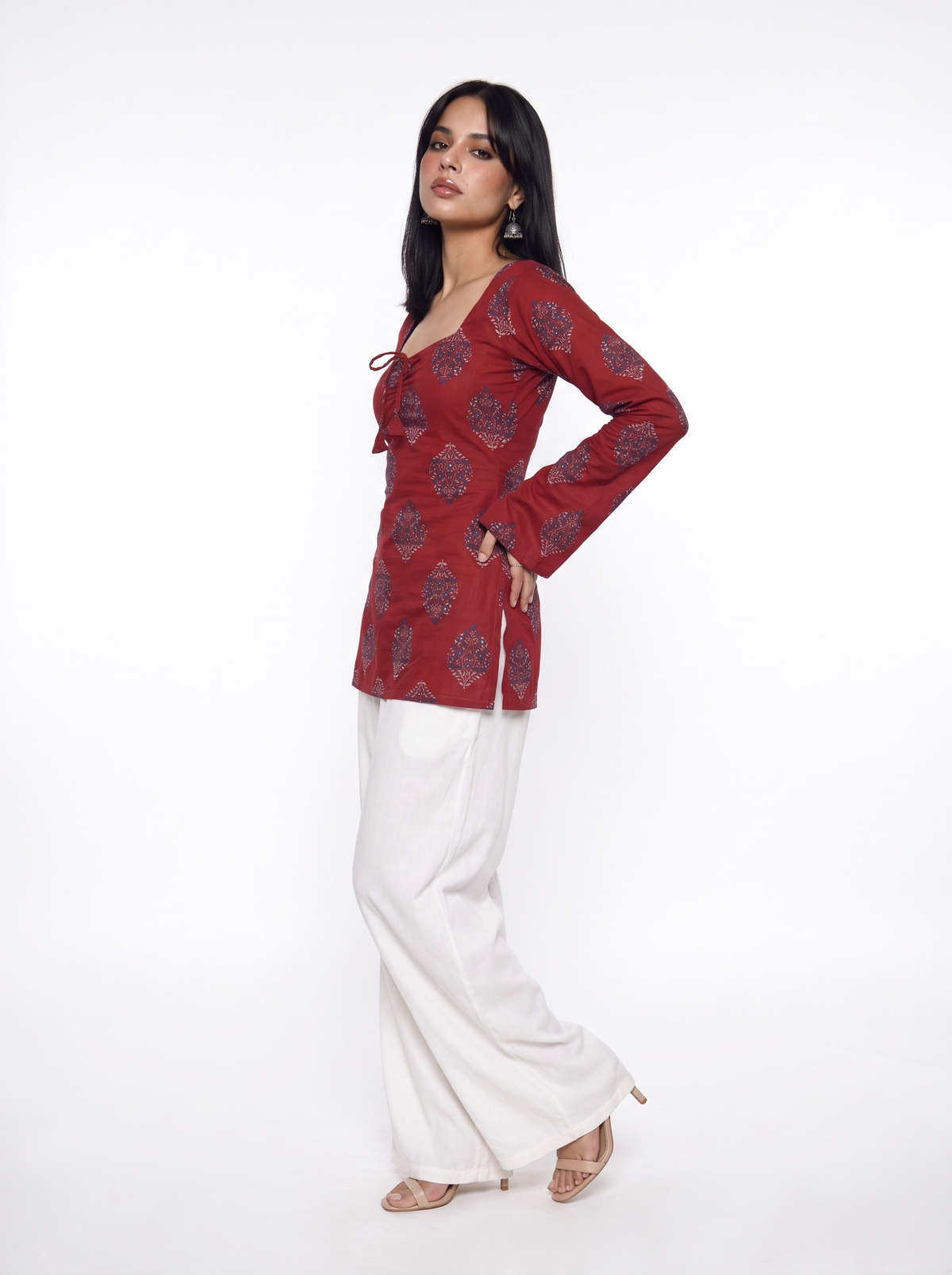 Rehmat Bell Sleeved Corset Back Kurti