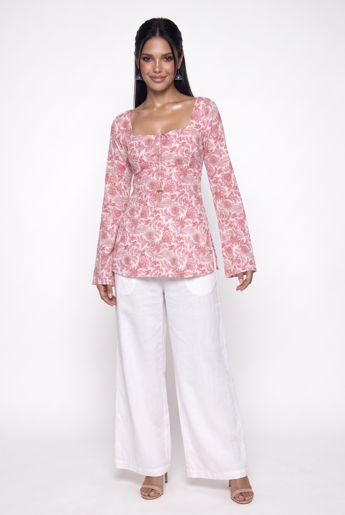 Lily Bell Sleeved Corset Back Kurti