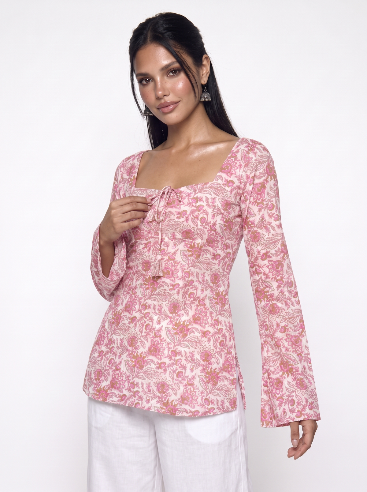 Lily Bell Sleeved Corset Back Kurti