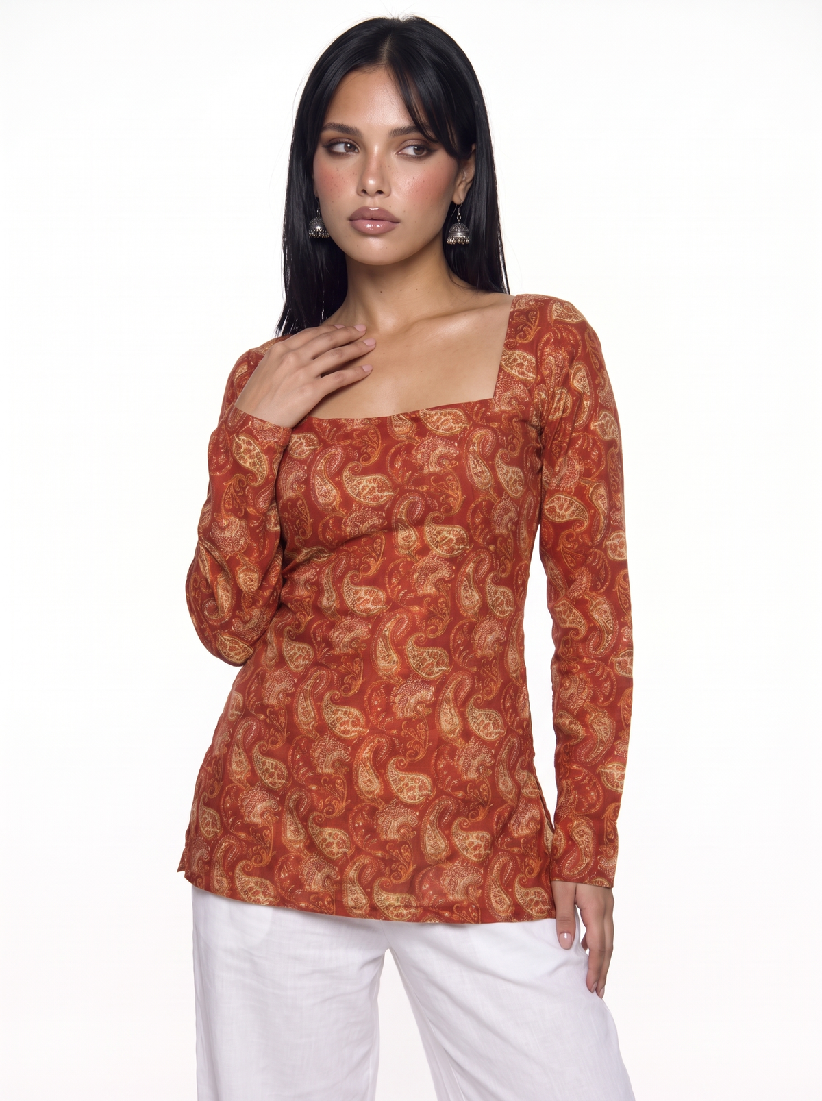 Ira Full Sleeved Corset Back Kurti