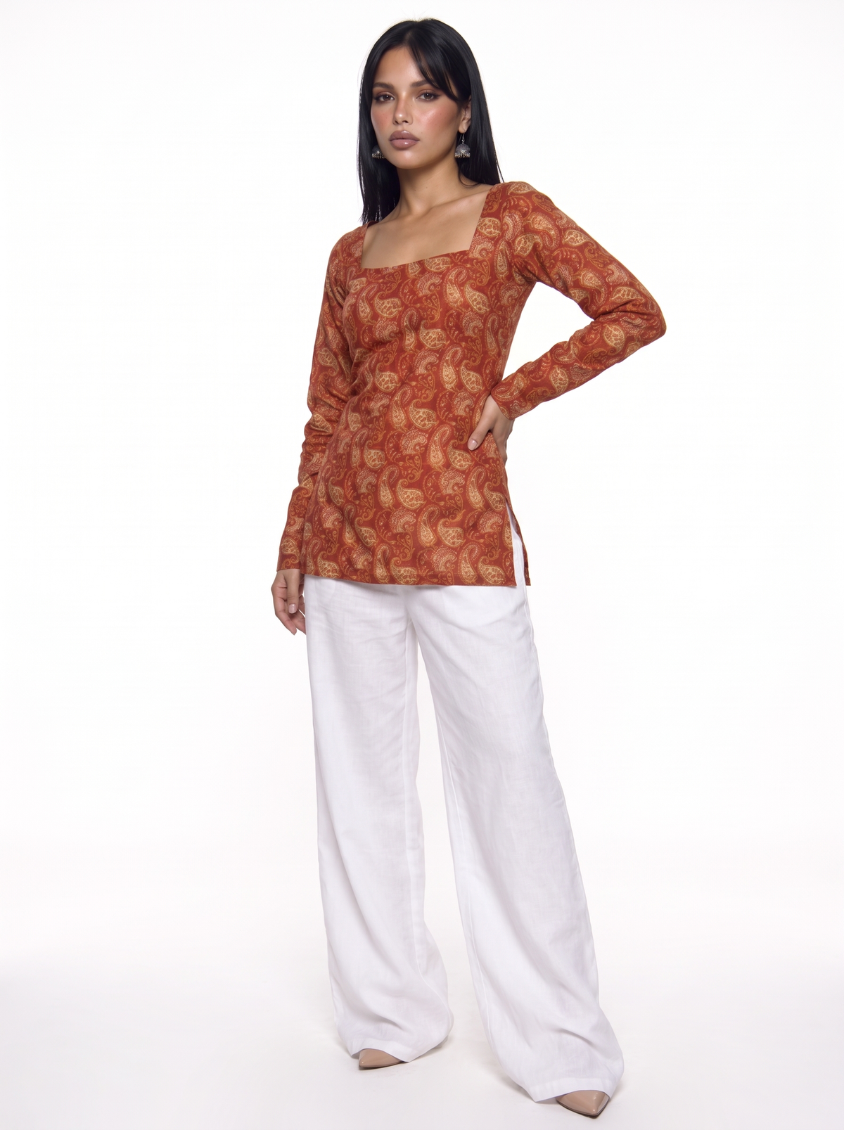 Ira Full Sleeved Corset Back Kurti