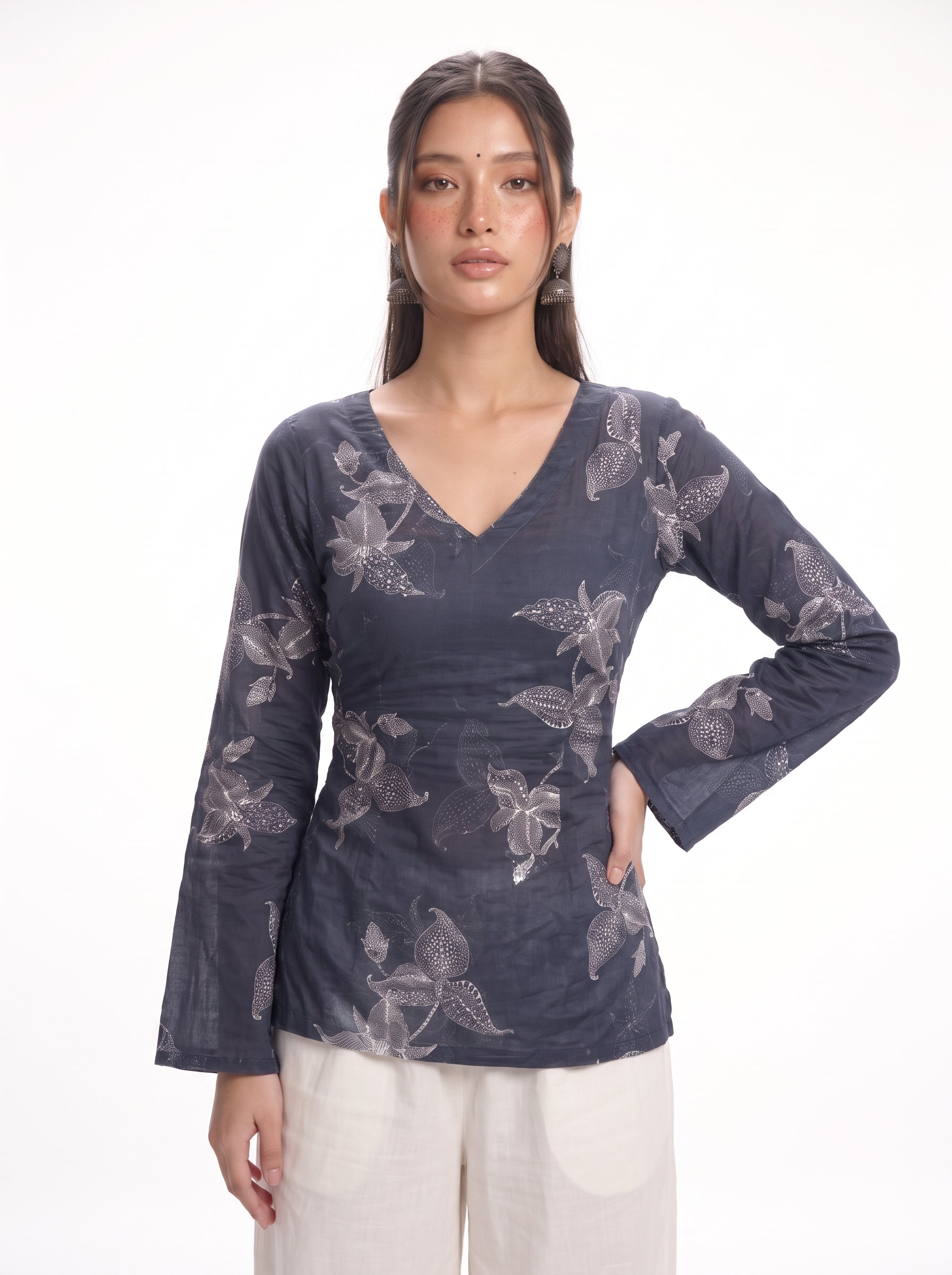 Aisha Bell Sleeve Corset Kurti