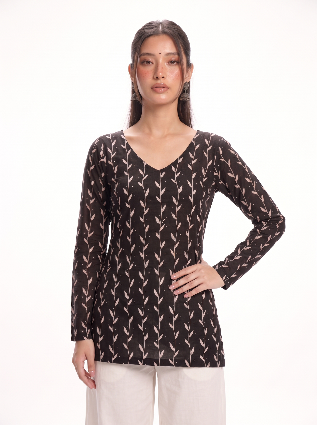 Jhumka Full Sleeve Corset Kurti